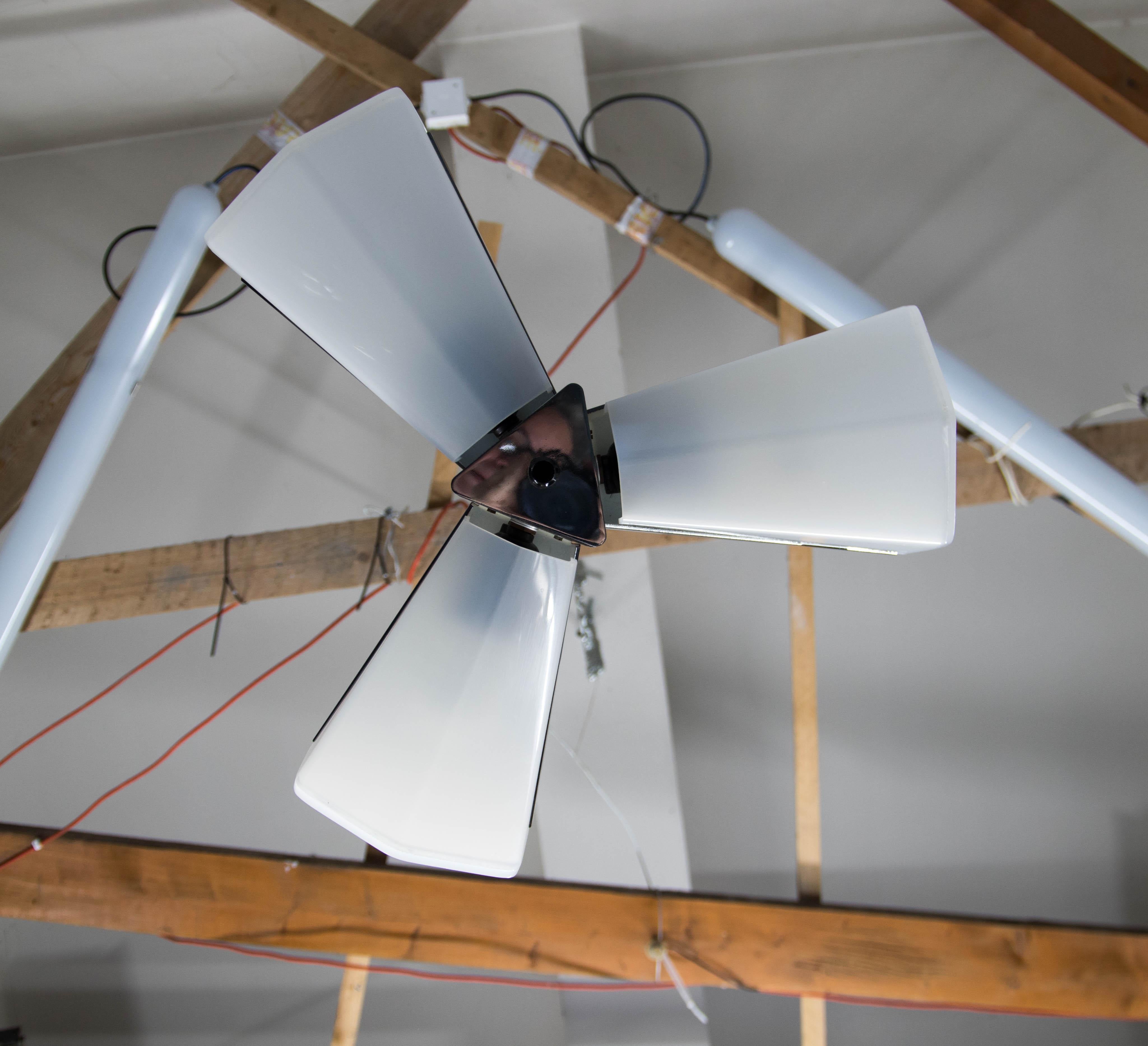 Mid-Century Plastic and Metal Chandelier by Lidokov, Czechoslovakia, 1970s For Sale 7