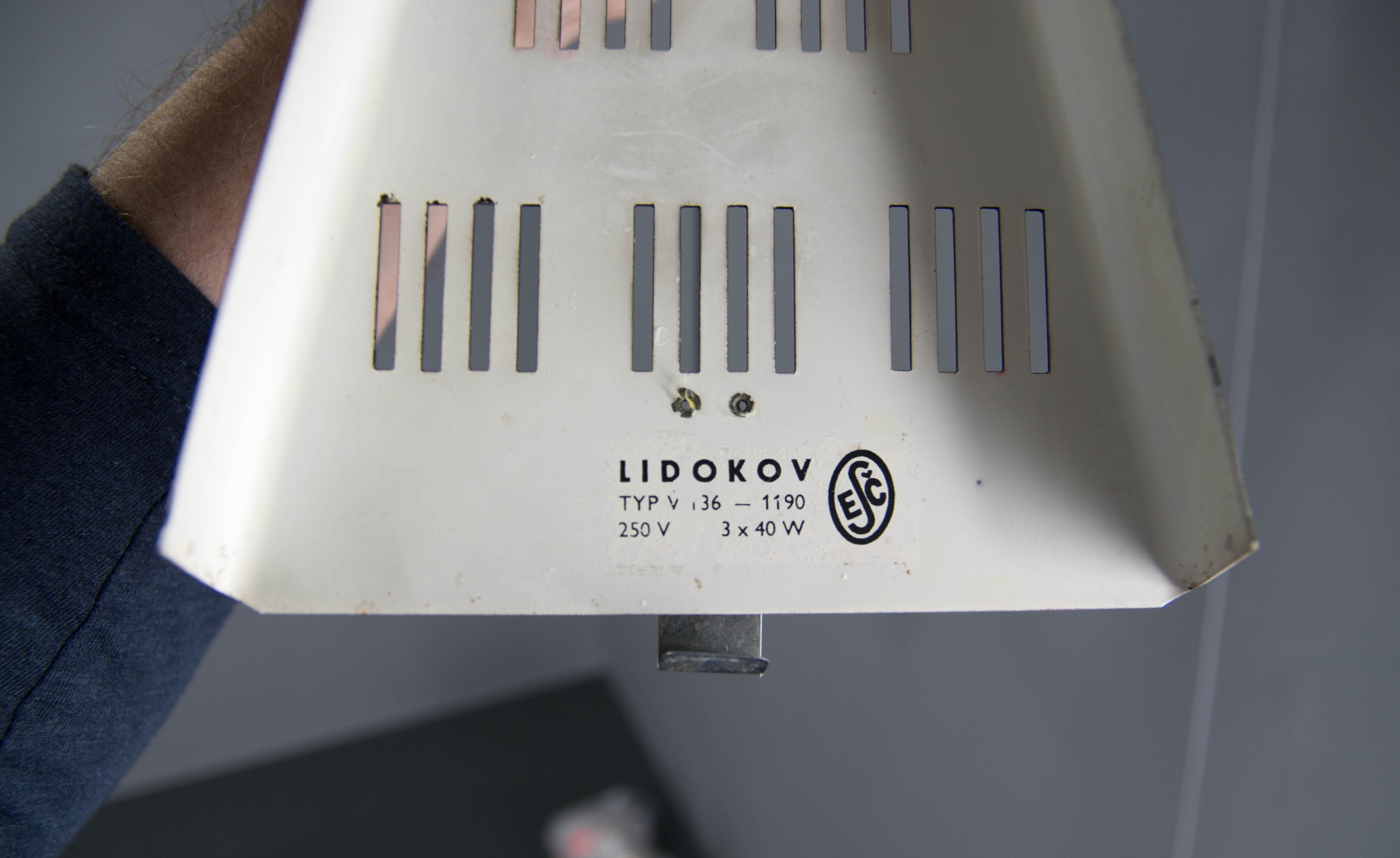 Mid-Century Plastic and Metal Chandelier by Lidokov, Czechoslovakia, 1970s For Sale 9