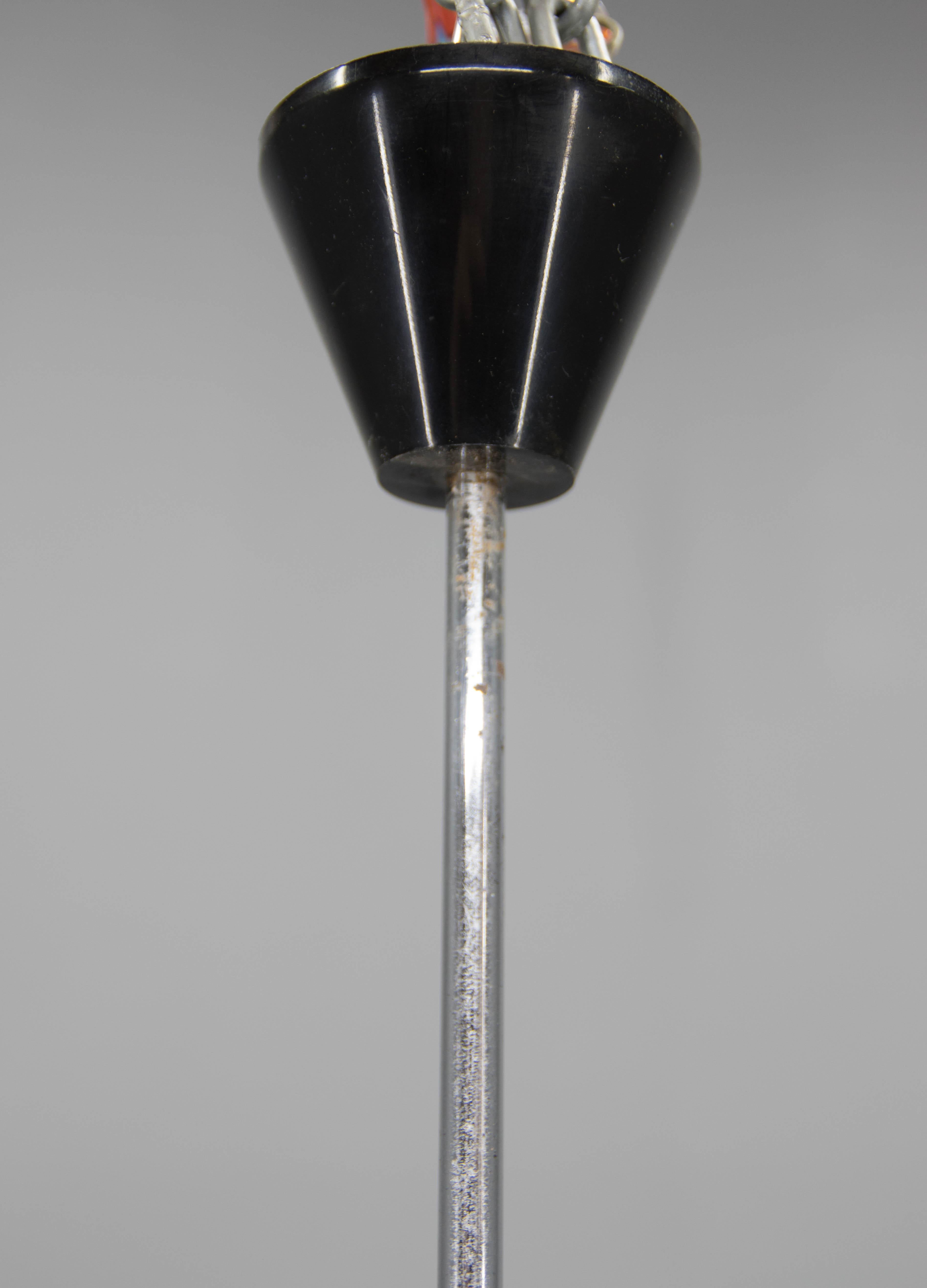 Mid-Century Plastic and Metal Chandelier by Lidokov, Czechoslovakia, 1970s For Sale 2