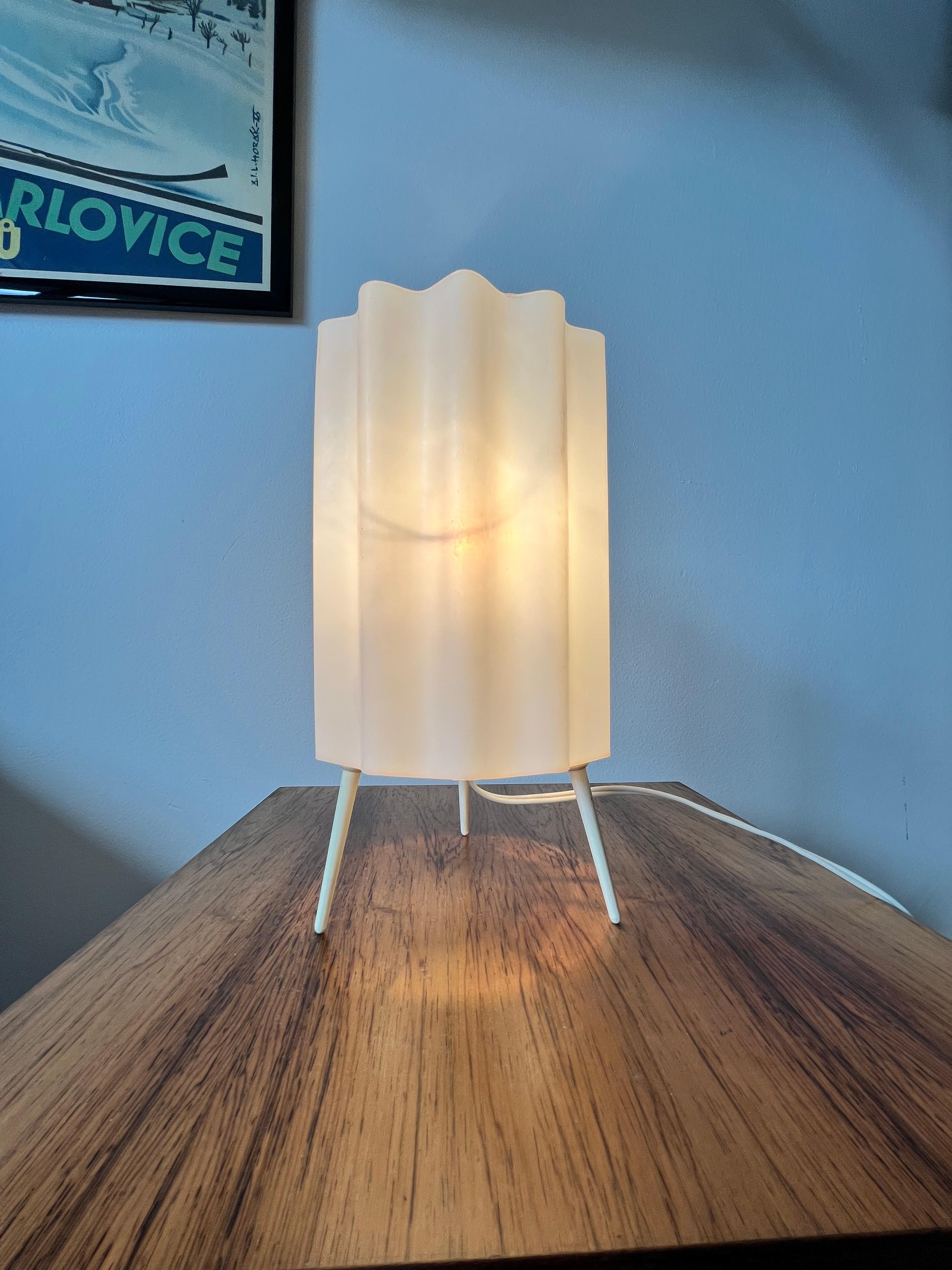 Mid-Century Modern Midcentury Plastic Space Age Table Lamp Rocket, 1970s For Sale