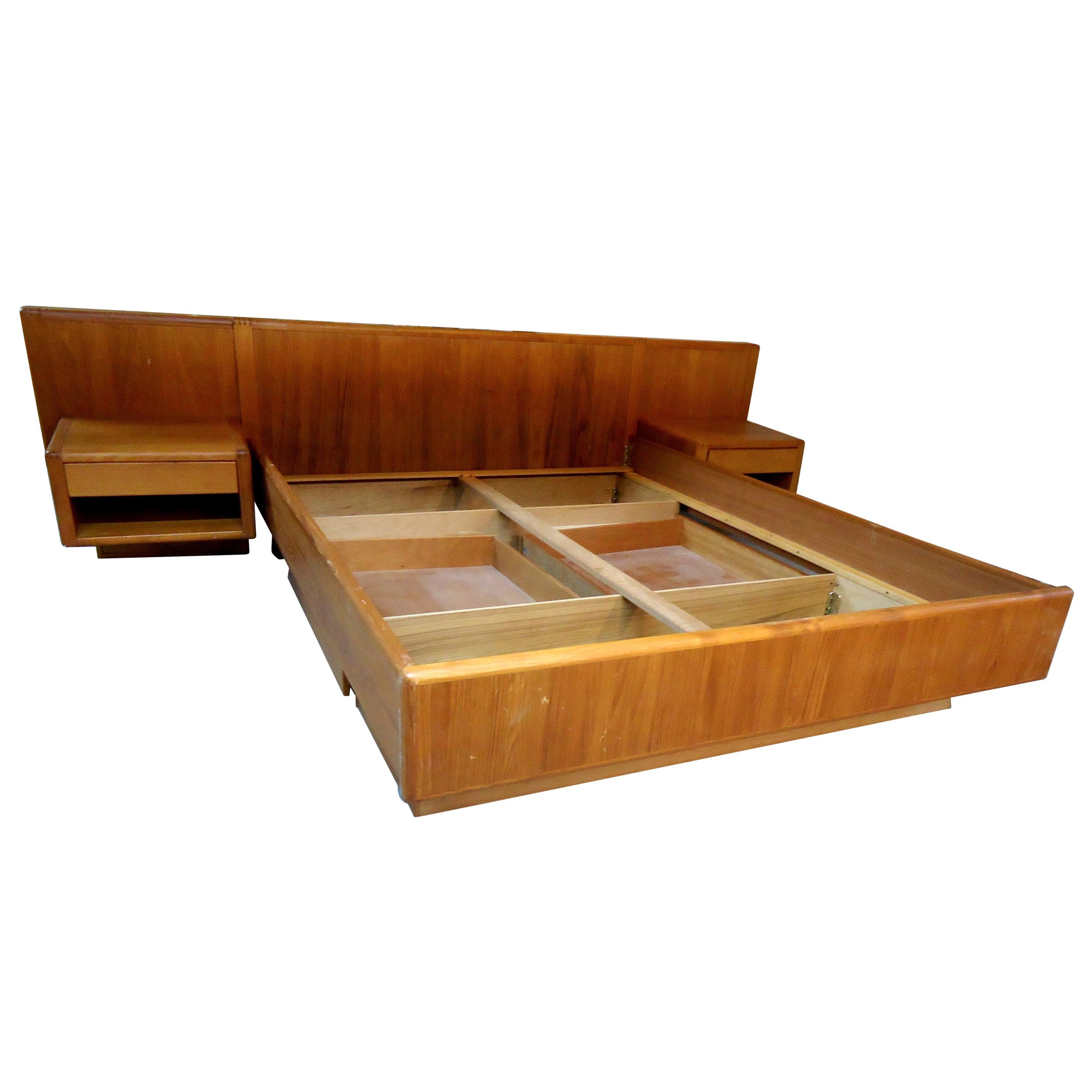 Mid-Century Platform Bed with Storage