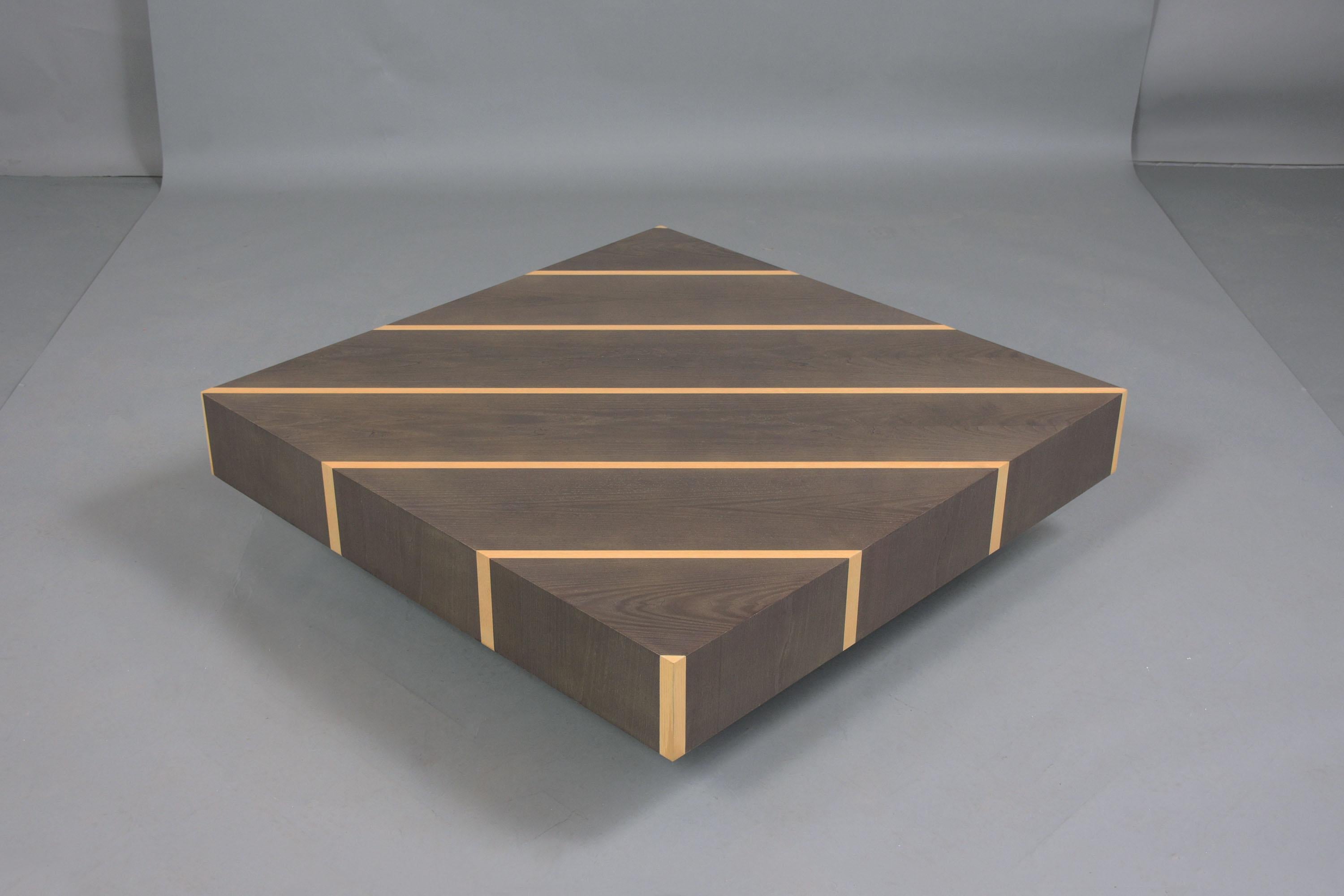 Wood Mid-Century Platform Coffee Table 