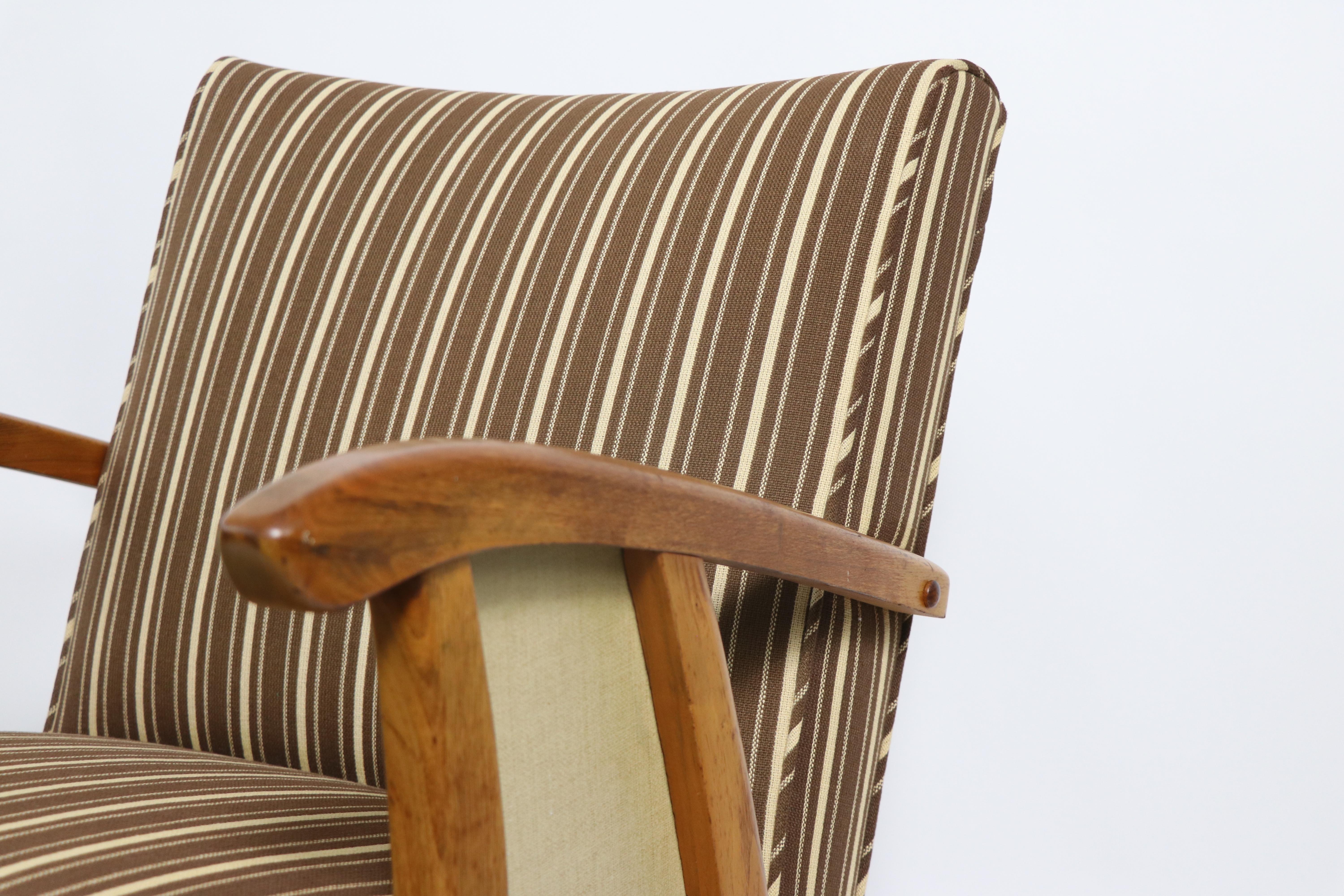 Fabric Mid-Century Platform Rocking Chair Att. to Paoli Chair Company Czechoslovakia 