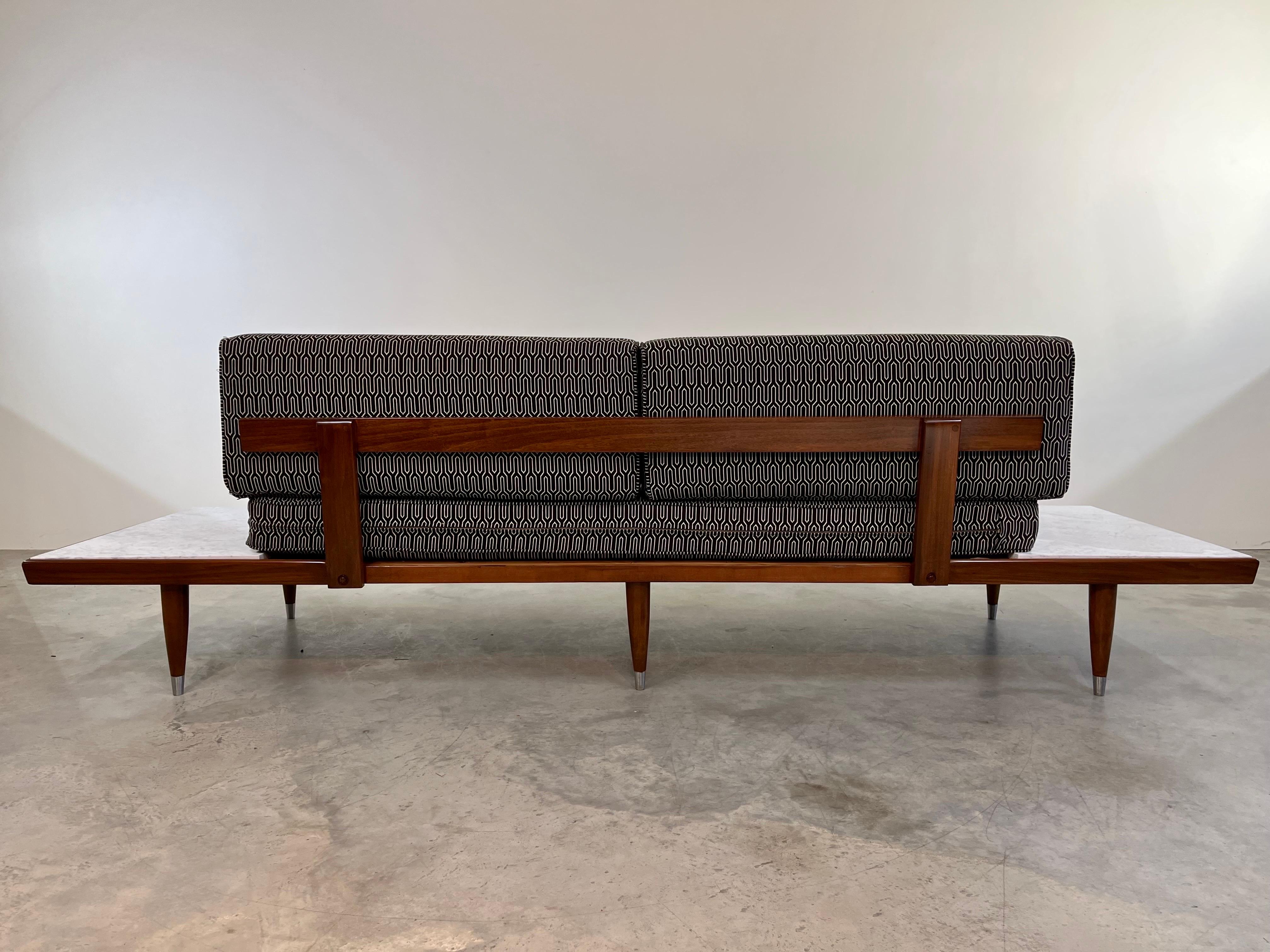 mid century platform sofa
