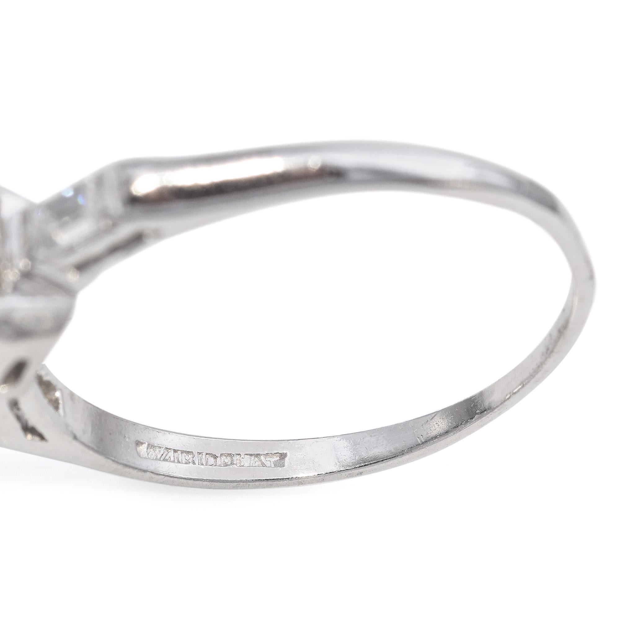 Anello di fidanzamento in platino di metà secolo con diamante da 1,73 carati GIA in vendita 2