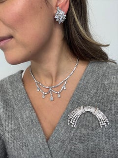 Mid-Century Platinum Convertible Diamond Brooch