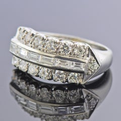 Midcentury Platinum Diamond Ring