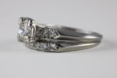 Mid-Century Platinum Diamond Wedding Set