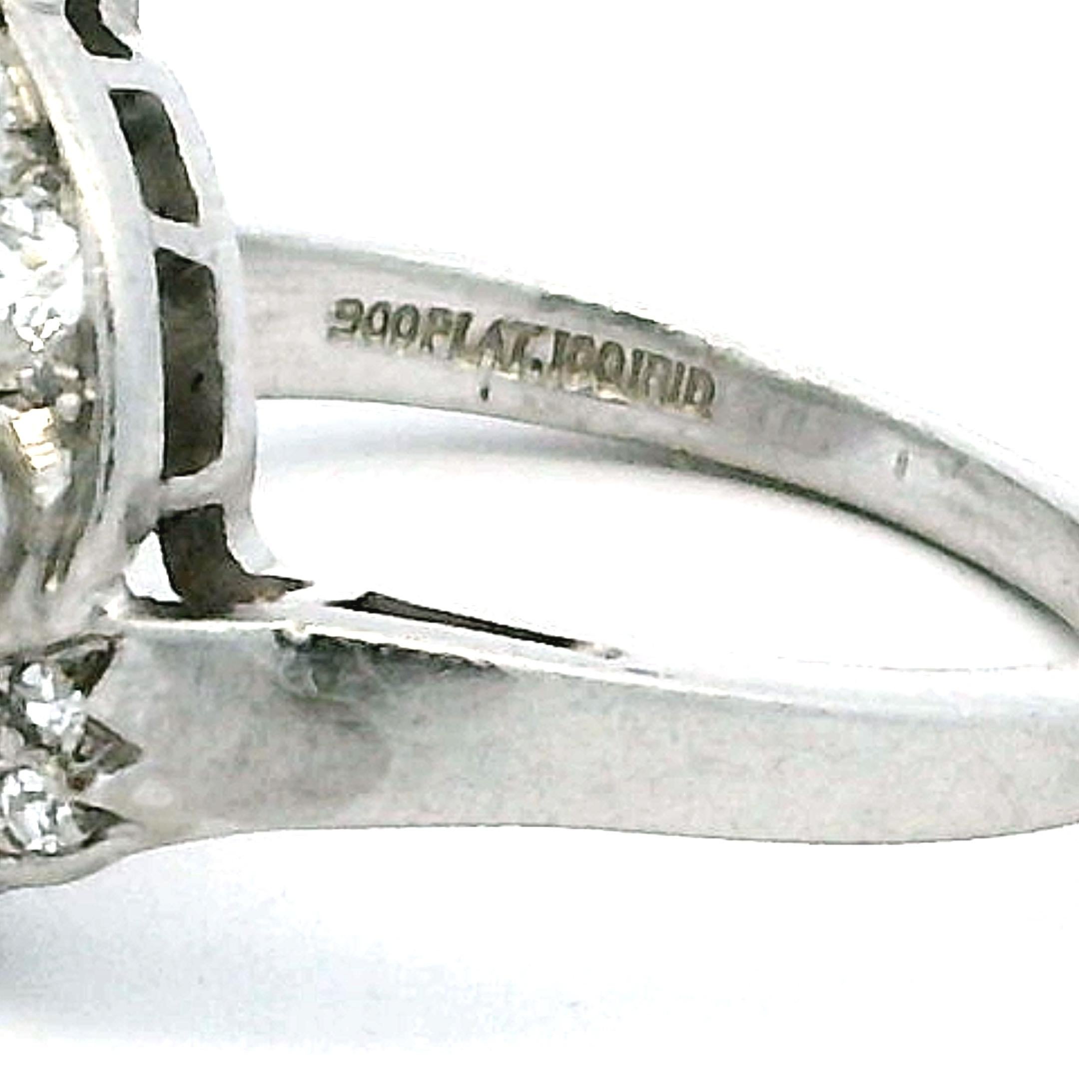 Anello spray in platino, onice e diamanti di metà secolo, attribuito a Frederick Fink in vendita 4