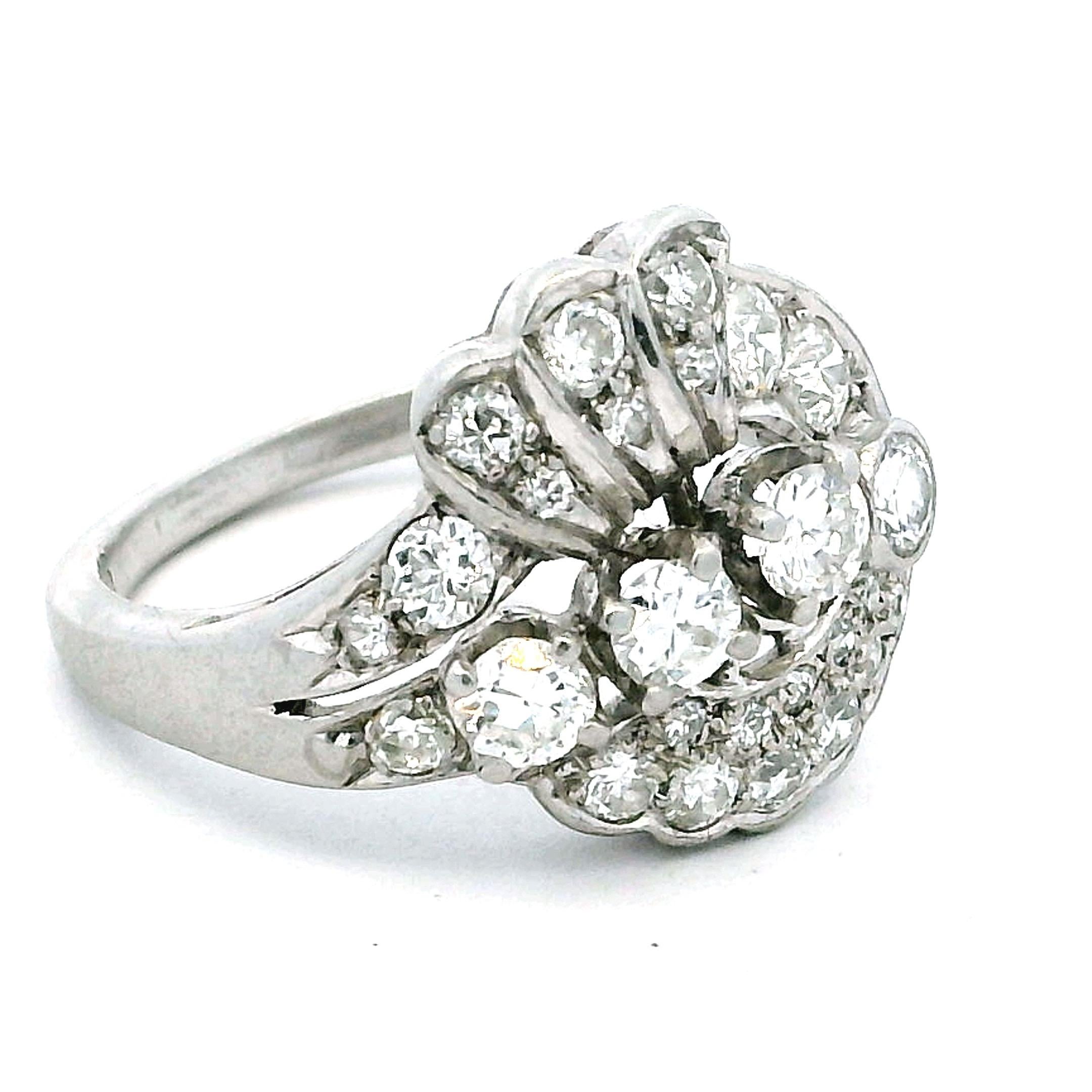 Anello spray in platino, onice e diamanti di metà secolo, attribuito a Frederick Fink in vendita 8