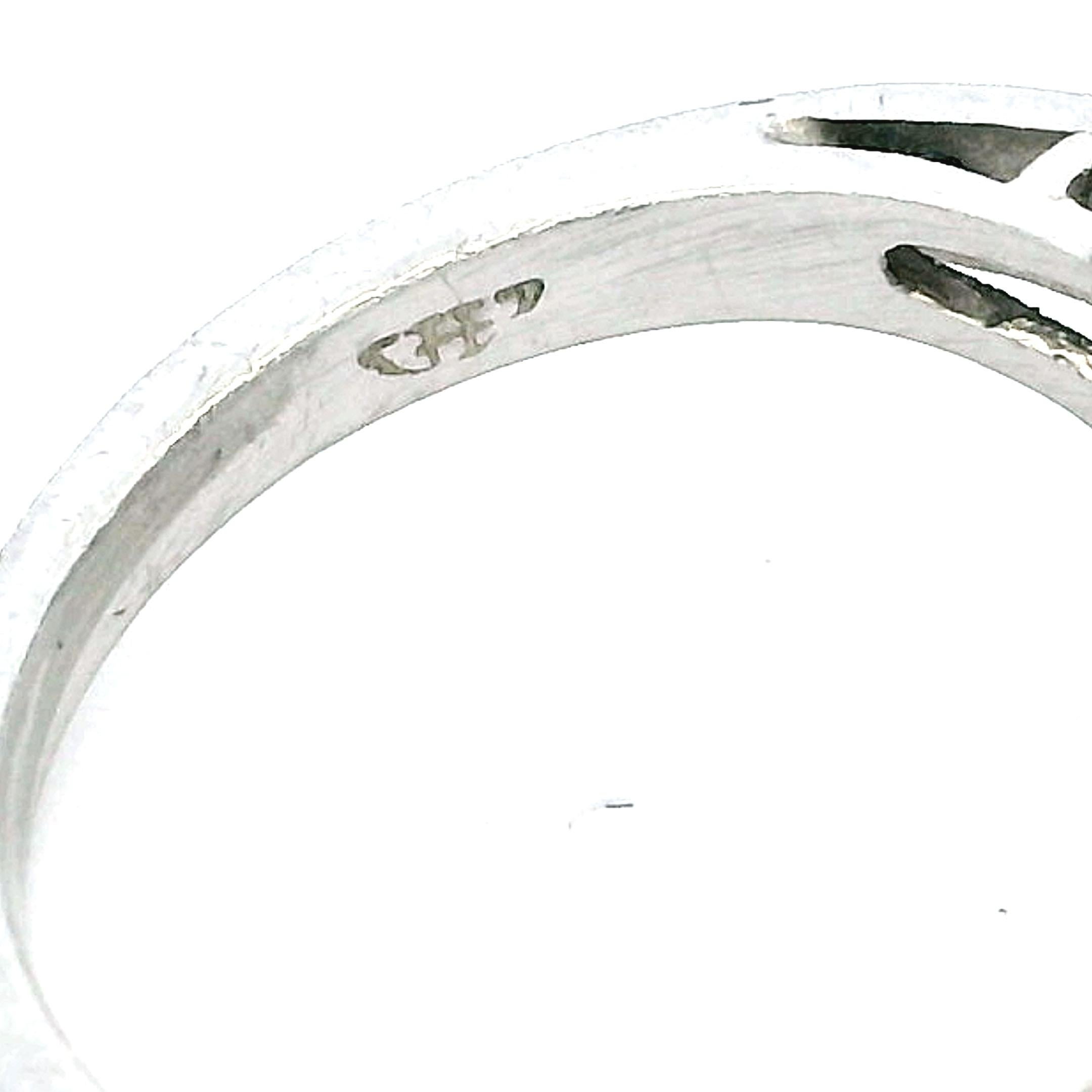 Anello spray in platino, onice e diamanti di metà secolo, attribuito a Frederick Fink In condizioni ottime in vendita a Miami, FL