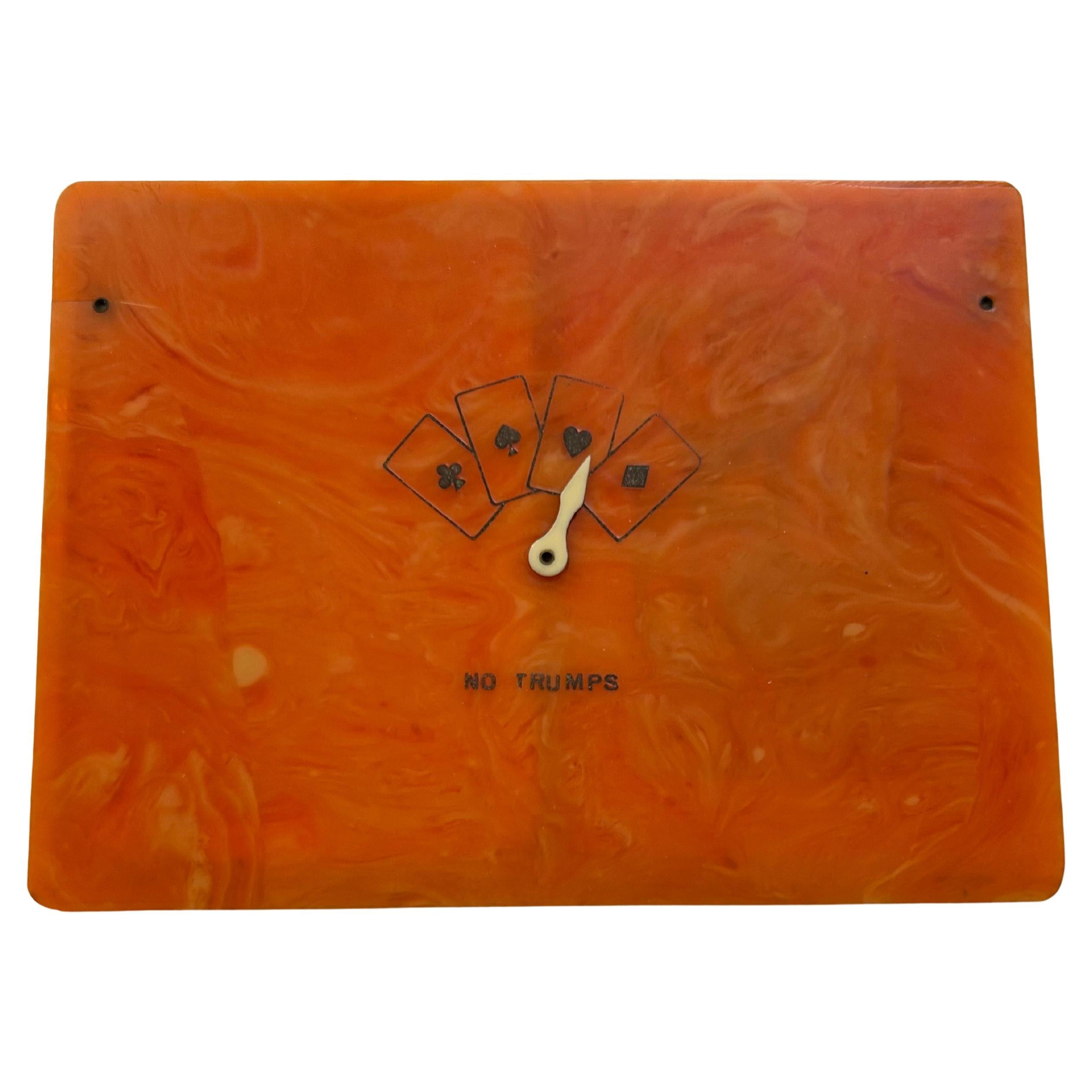 Mid-Century Playing Cards Set in Bakelite Box, inscribed "NO TRUMPS" For Sale