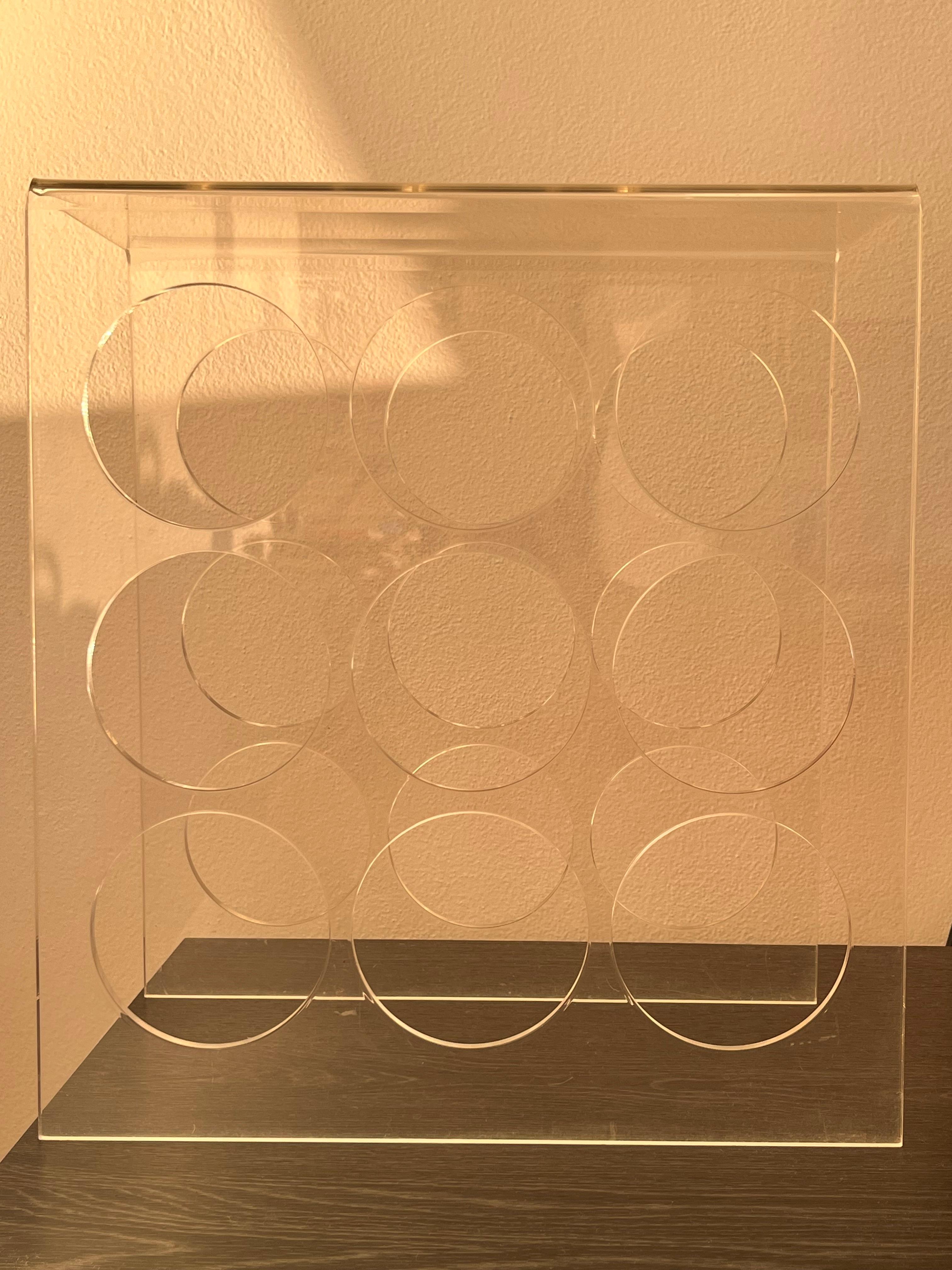 Botellero/soporte para 9 botellas de plexiglás y metacrilato de mediados de siglo - Años 80 Plexiglás en venta