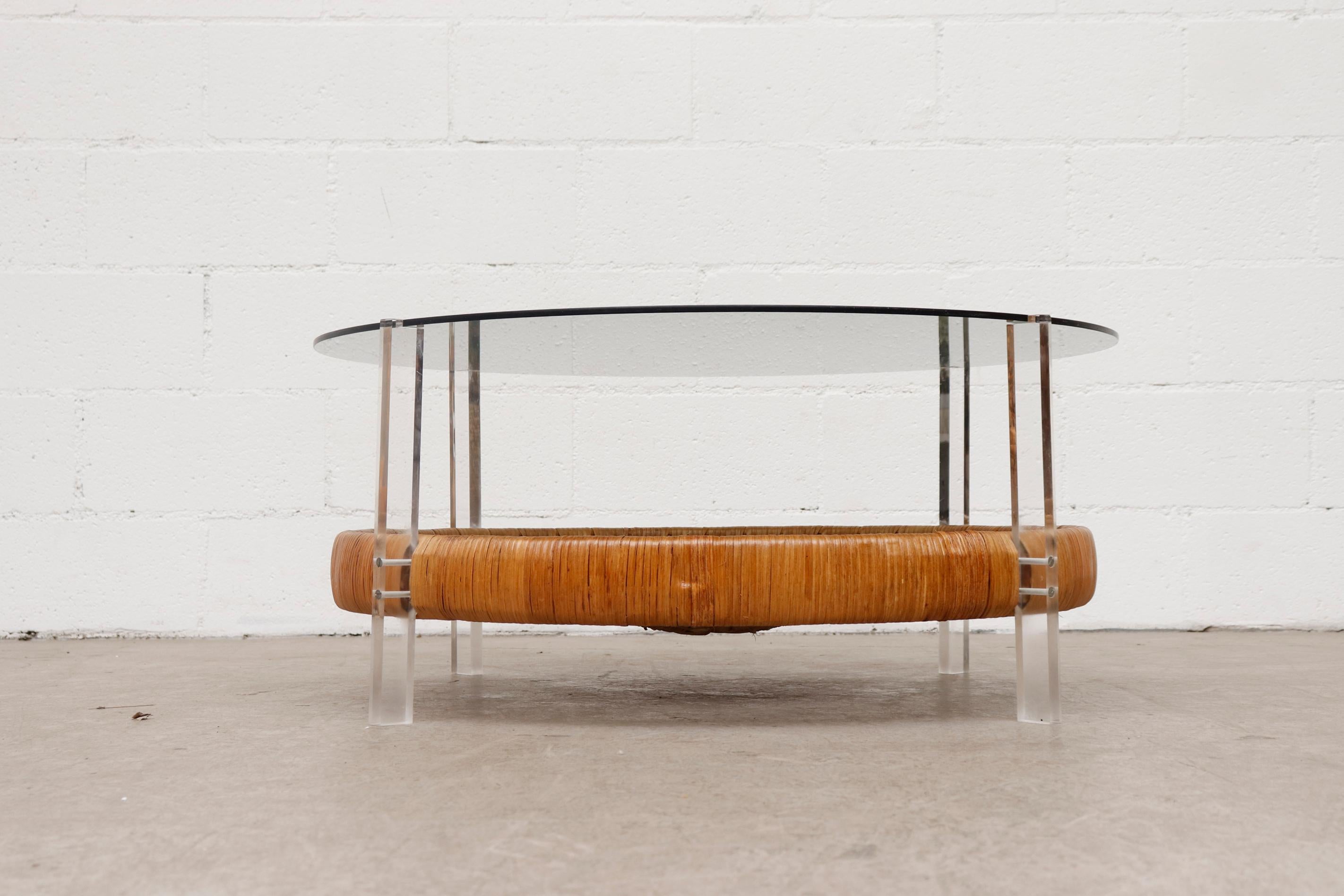rattan glass coffee table