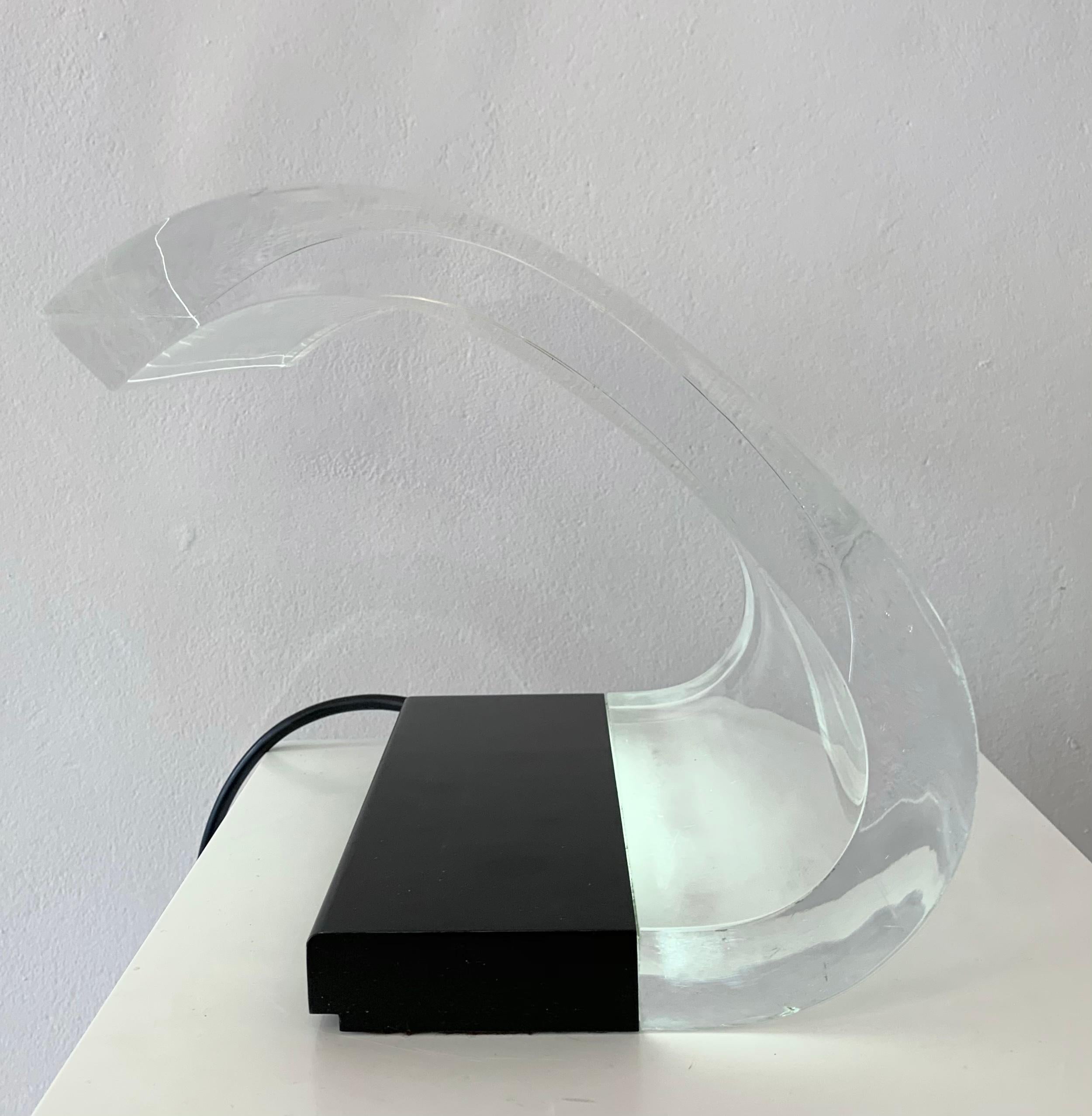Mid-20th Century Mid-Century Plexiglass Table Lamp Model ''Acrilica