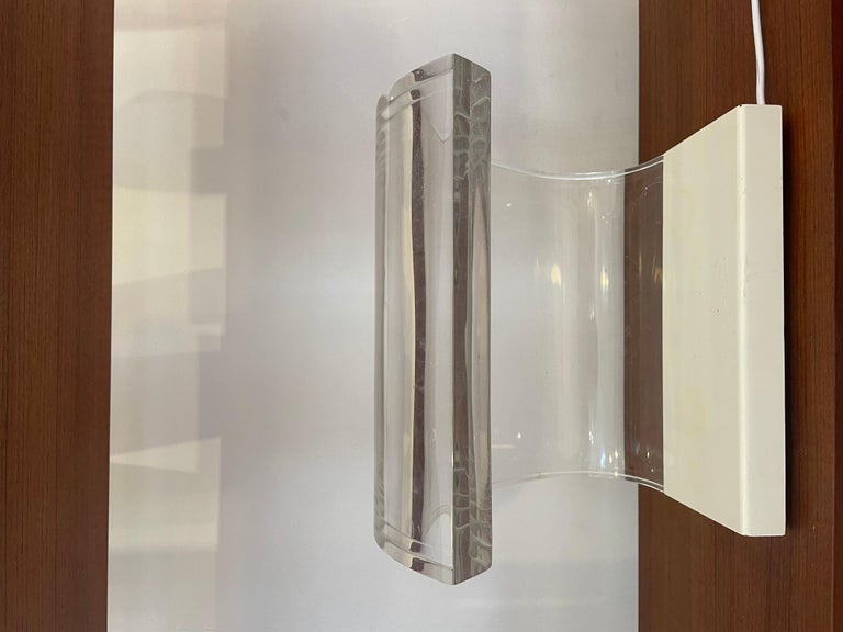 Mid-20th Century Mid-Century Plexiglass White Table Lamp Model ''Acrilica