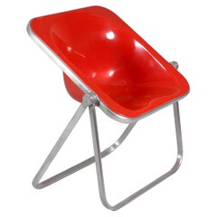 Mid-Century "Plona" Red Chair by G. Piretti for Anonima Castelli Italy 1970s