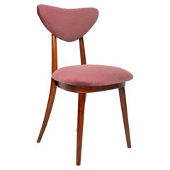 Vintage Midcentury Plum Violet Velvet Heart Chair, Europe, 1960s