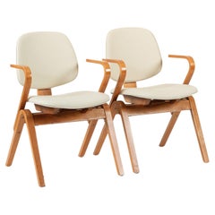 Mid Century Plywood Arm Chairs by Joe Atkinson for Thonet