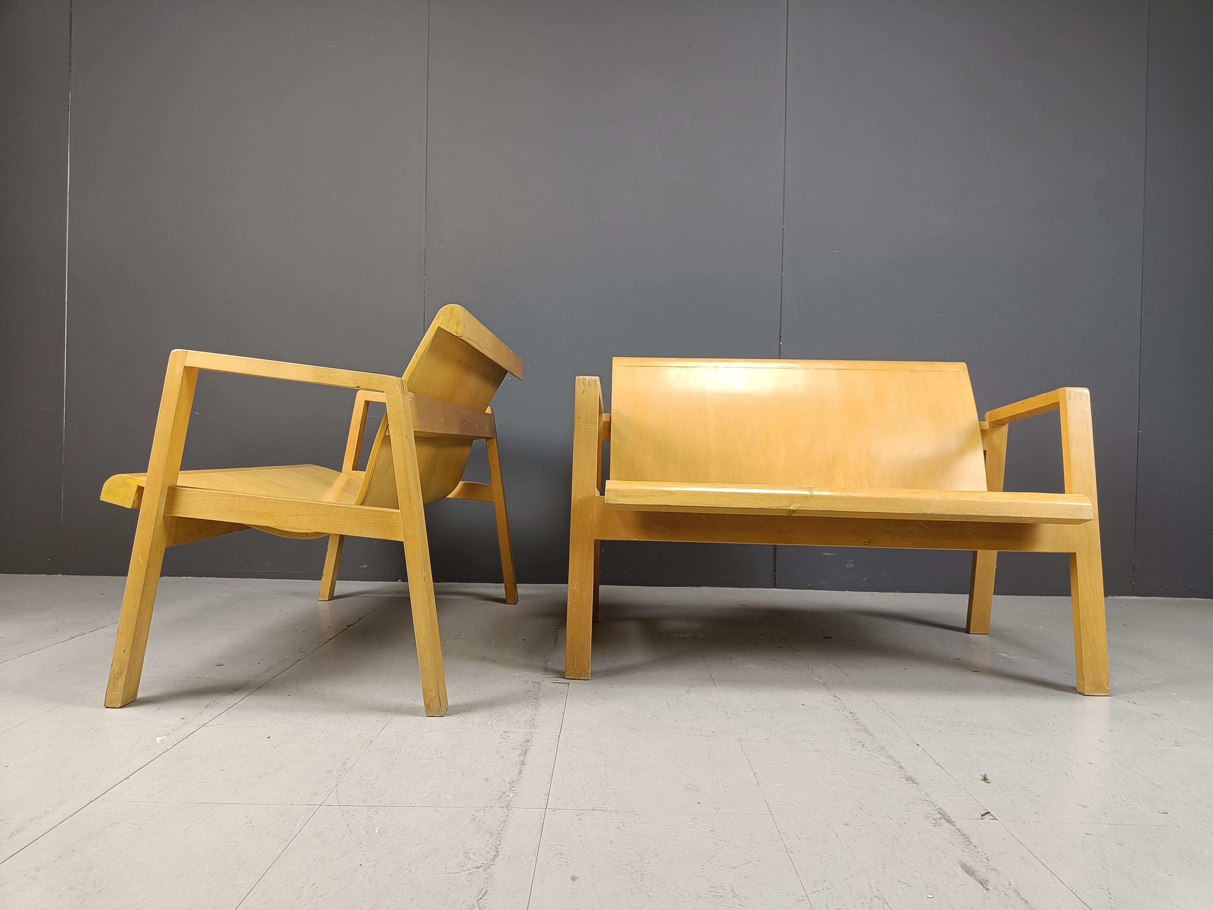 Sperrholzbänke aus der Mitte des Jahrhunderts in der Art von Alvar Aalto, 1960, 2er-Set im Angebot 6