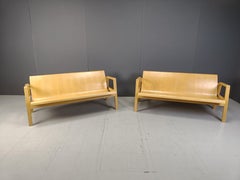 Mid century plywood benches in the manner of Alvar Aalto, 1960 - set of 2