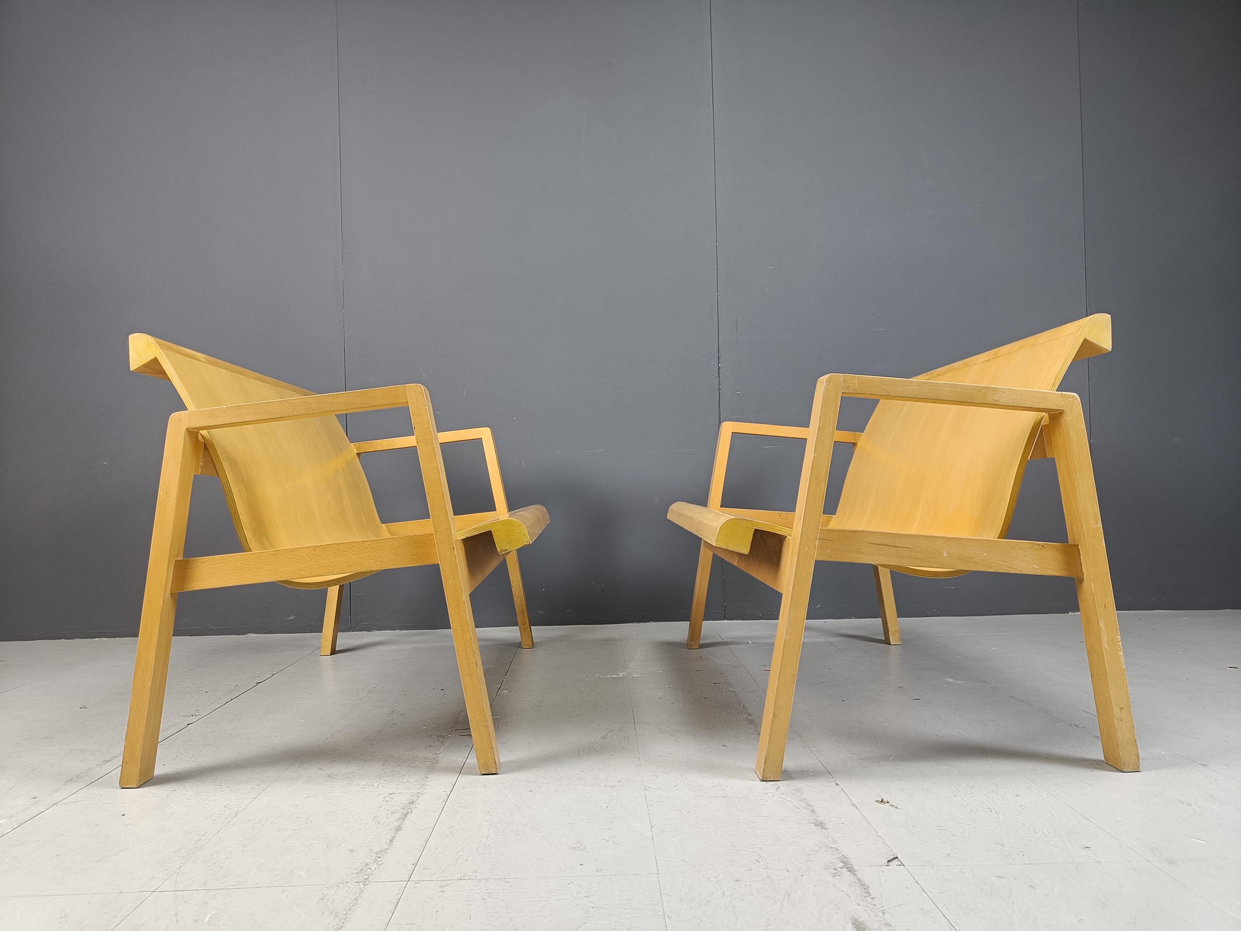 Sperrholzbänke aus der Mitte des Jahrhunderts in der Art von Alvar Aalto, 1960, 2er-Set im Angebot 3