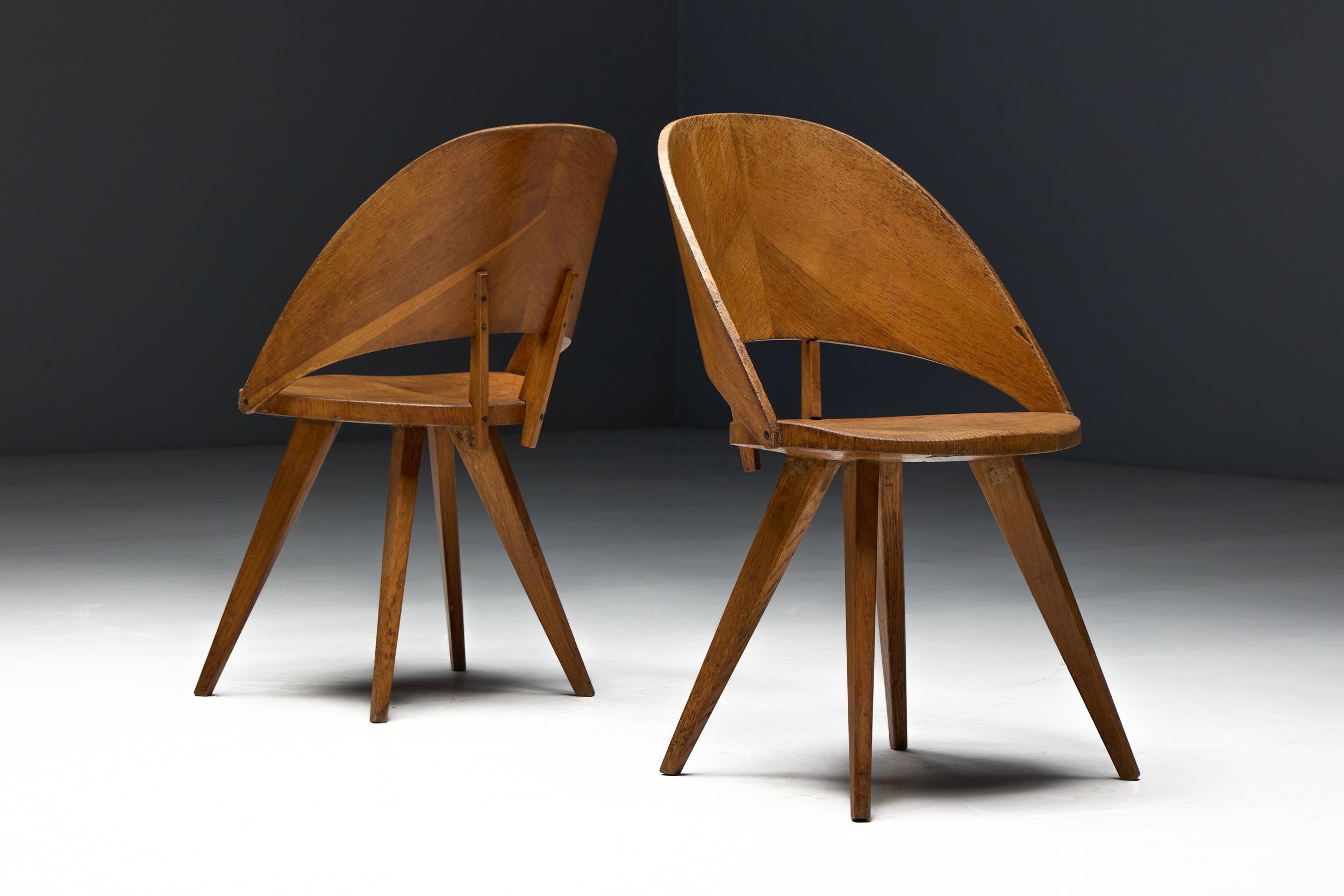 Mid-Century Plywood Dining Chairs, Italy, 1950s en venta 7