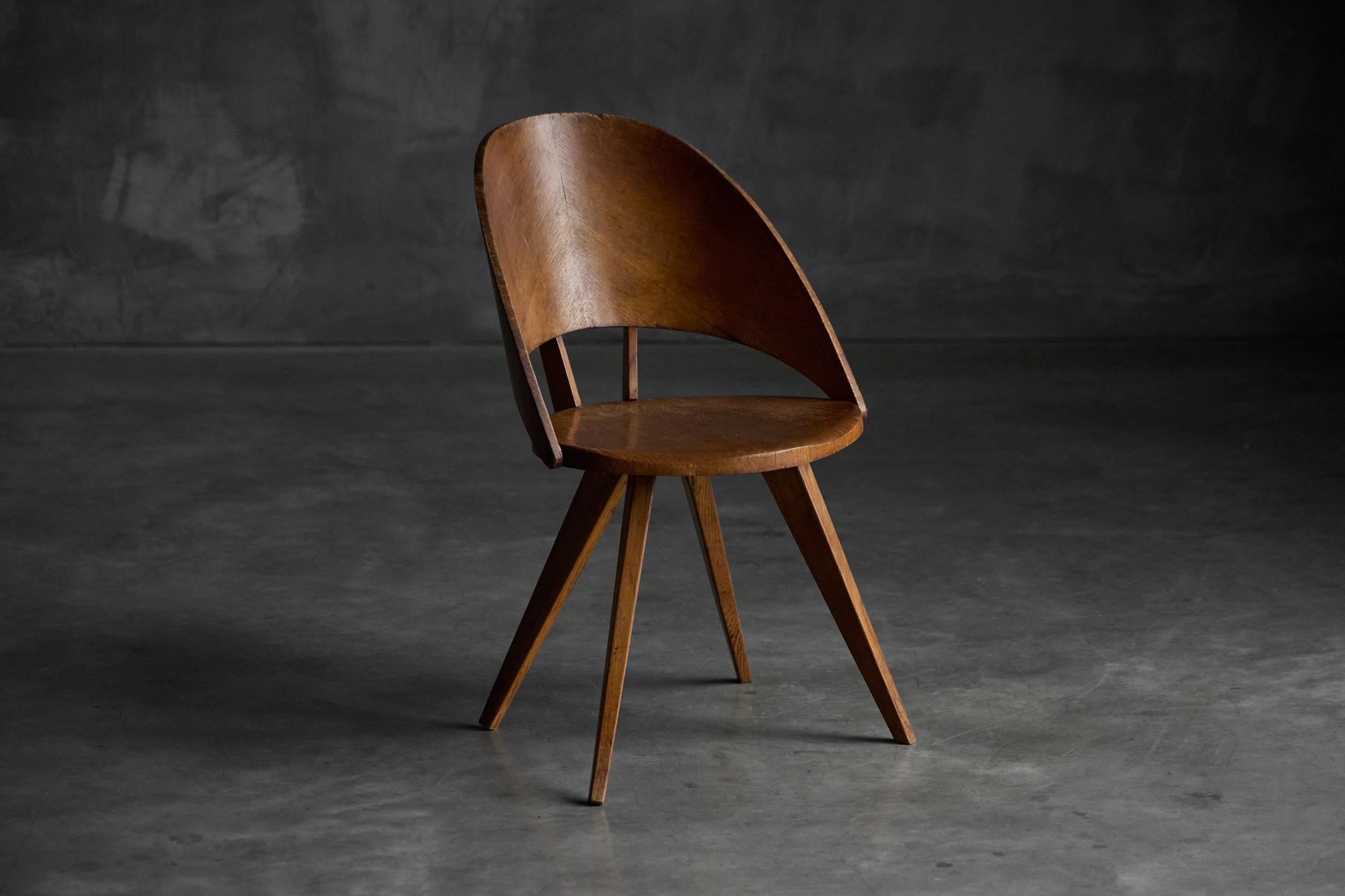 Mid-Century Plywood Dining Chairs, Italy, 1950s Roble en venta