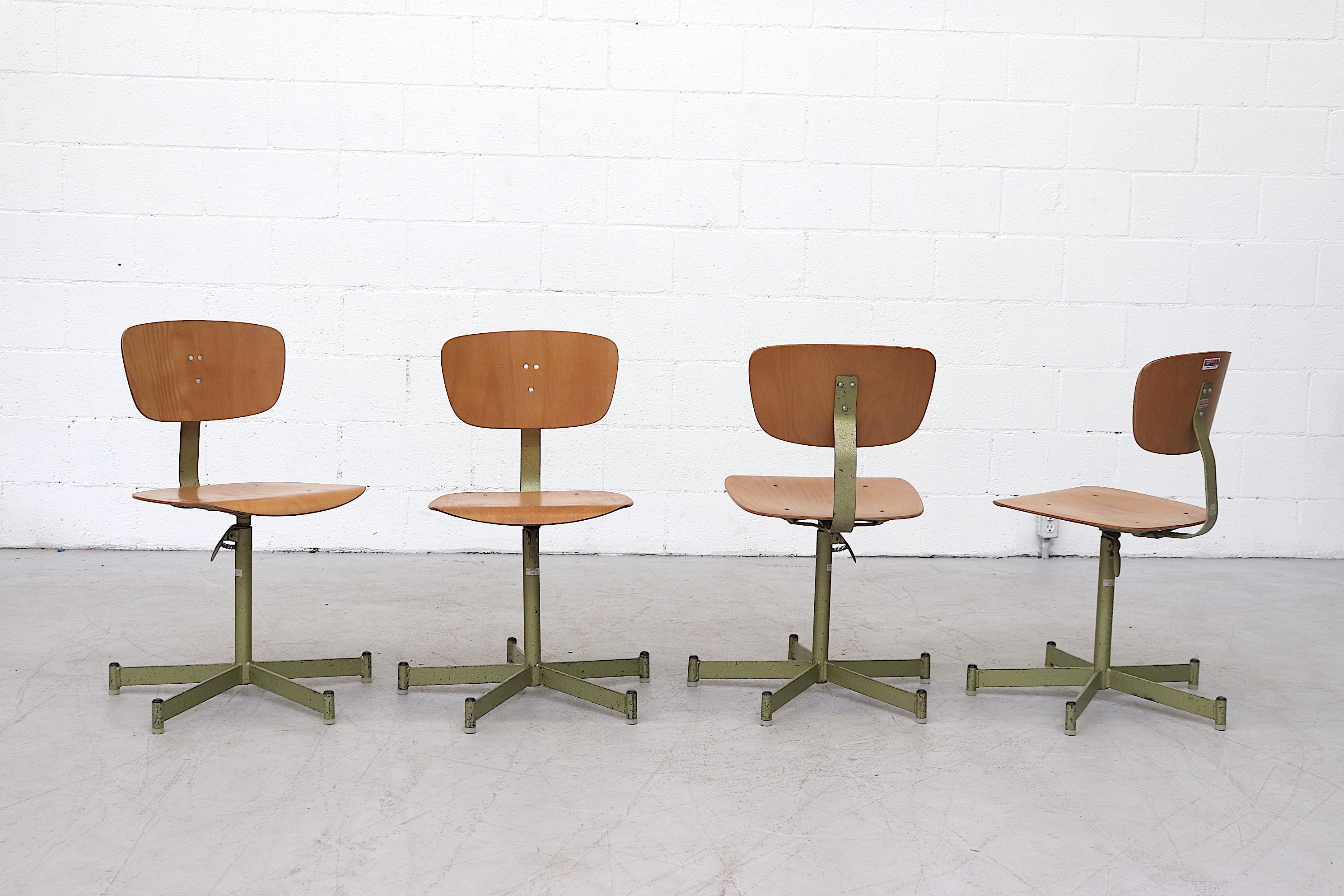 Mid-Century Modern Midcentury Plywood Drafting Stools