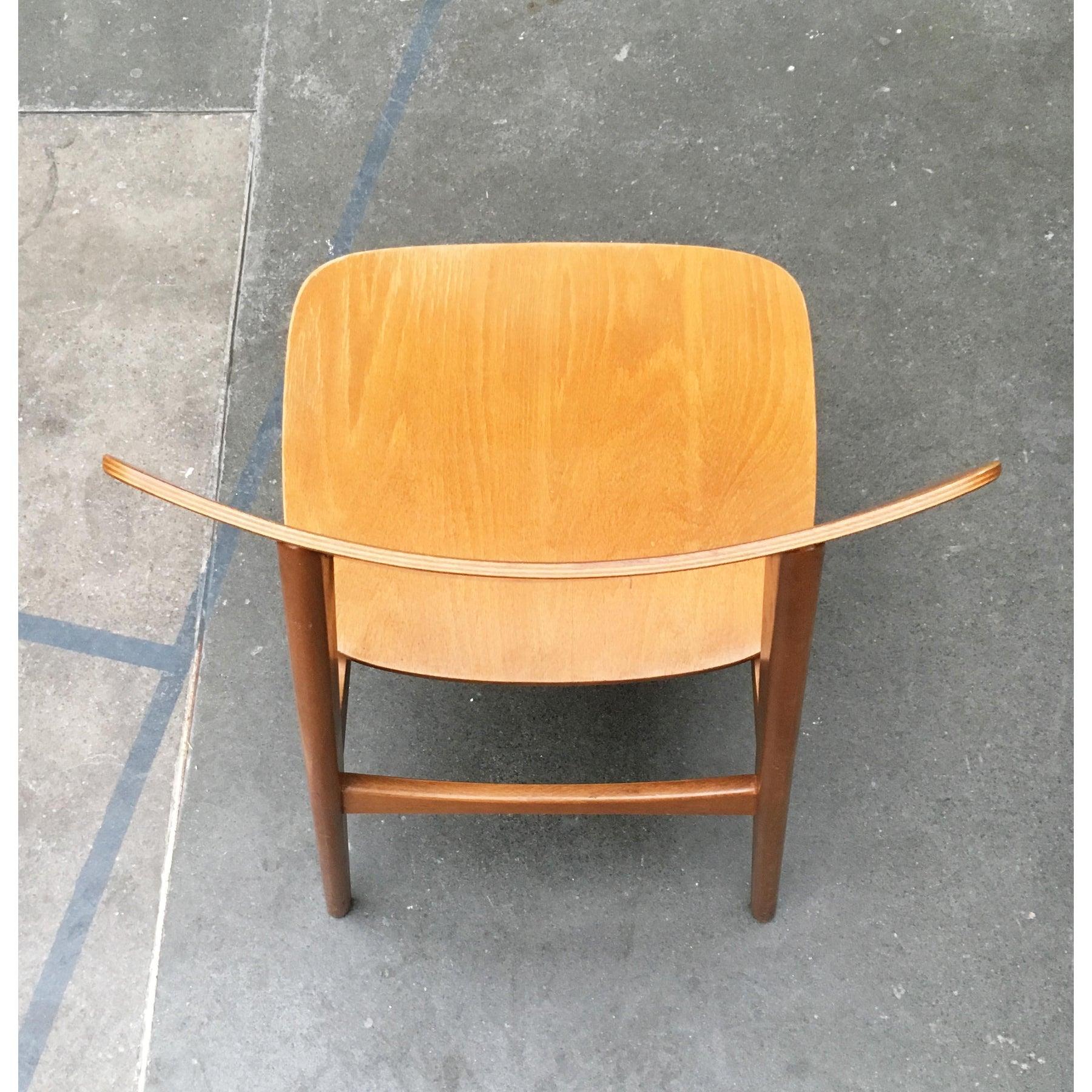 Bois Chaise d'appoint en contreplaqué du milieu du siècle en vente