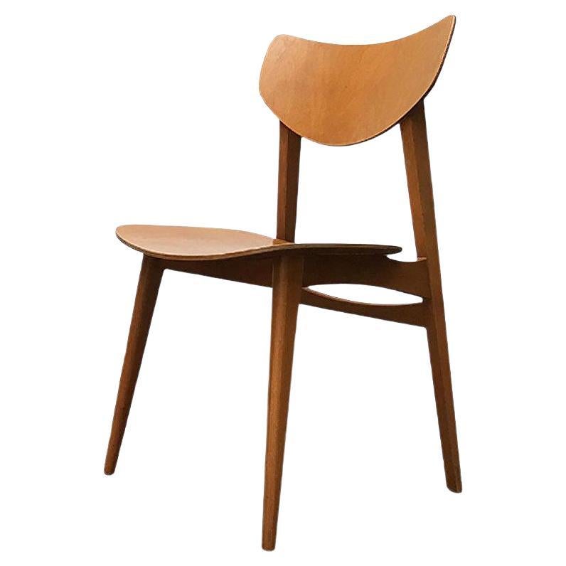 Chaise d'appoint en contreplaqué du milieu du siècle