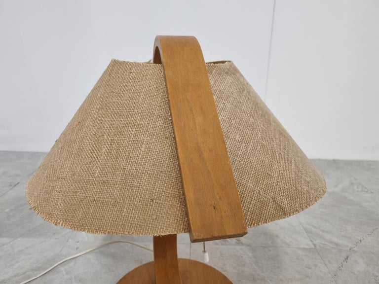 MidCentury Plywood Table Lamp, 1960s at 1stDibs