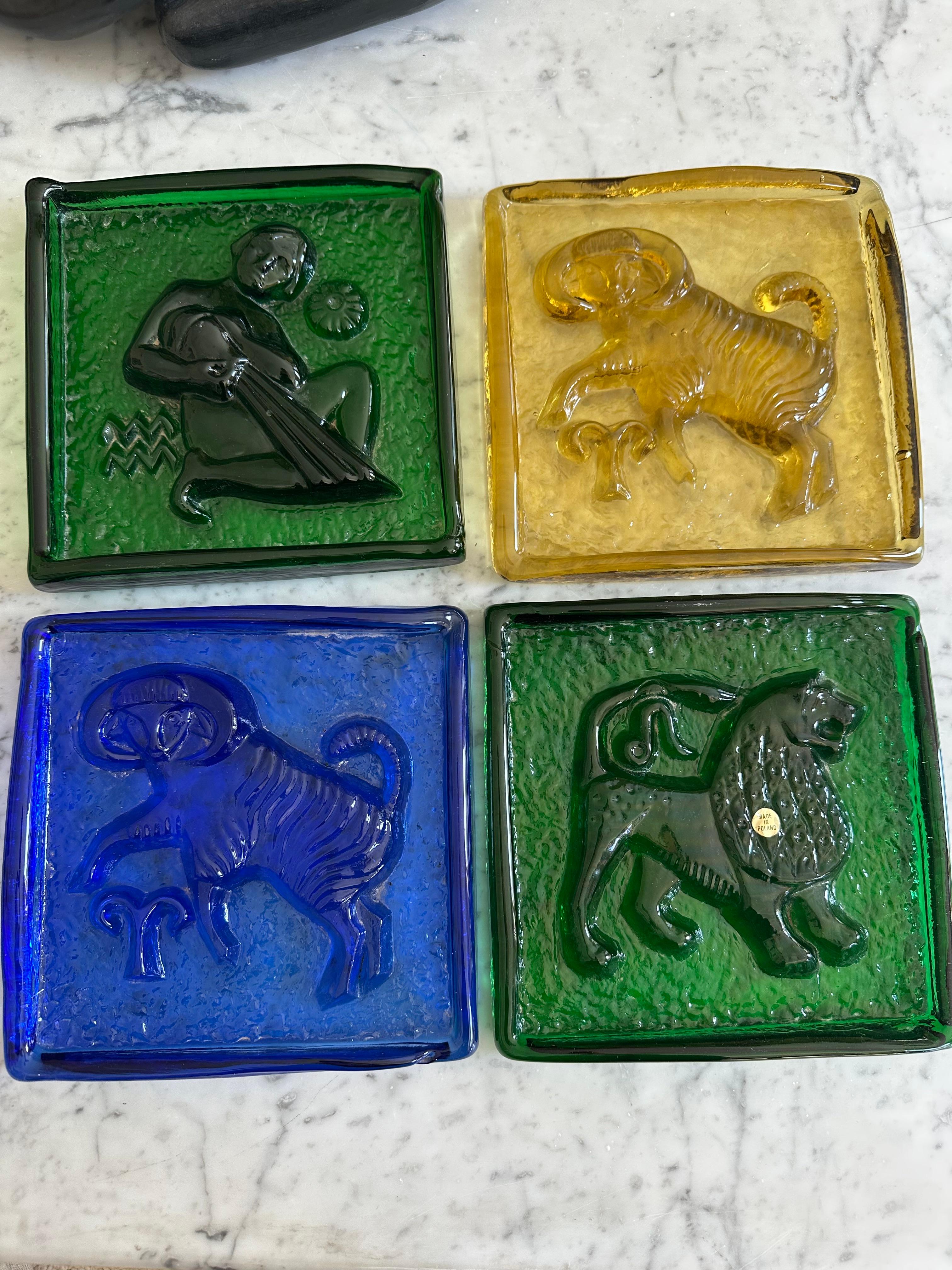 Mid-Century Polish Glass Zodiac Block – Capricorn For Sale 5