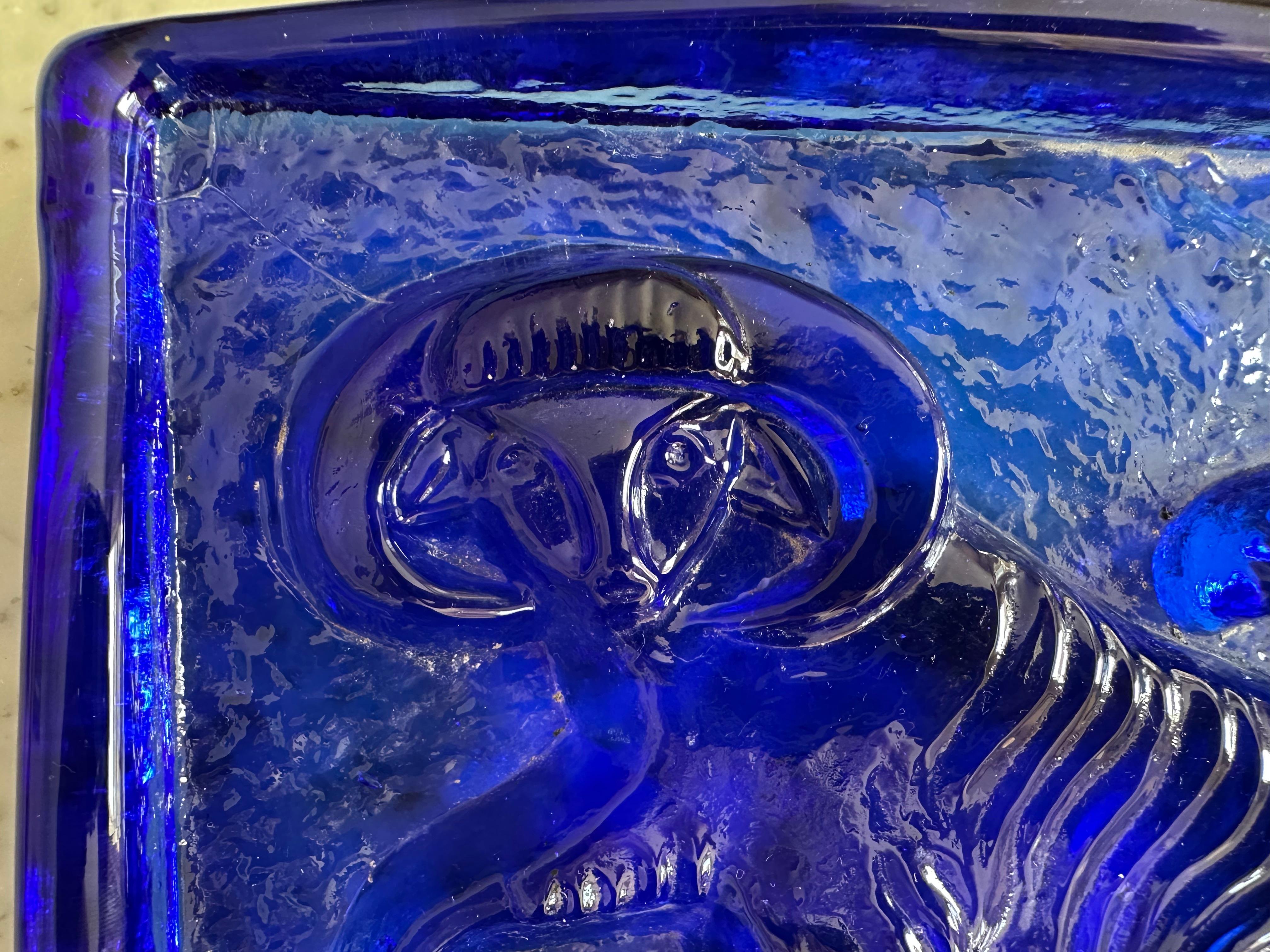 Mid-Century Polish Glass Zodiac Block – Capricorn In Good Condition For Sale In Hamburg, DE