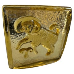 Bloc Zodiac en verre polonais du milieu du siècle - Capricorne