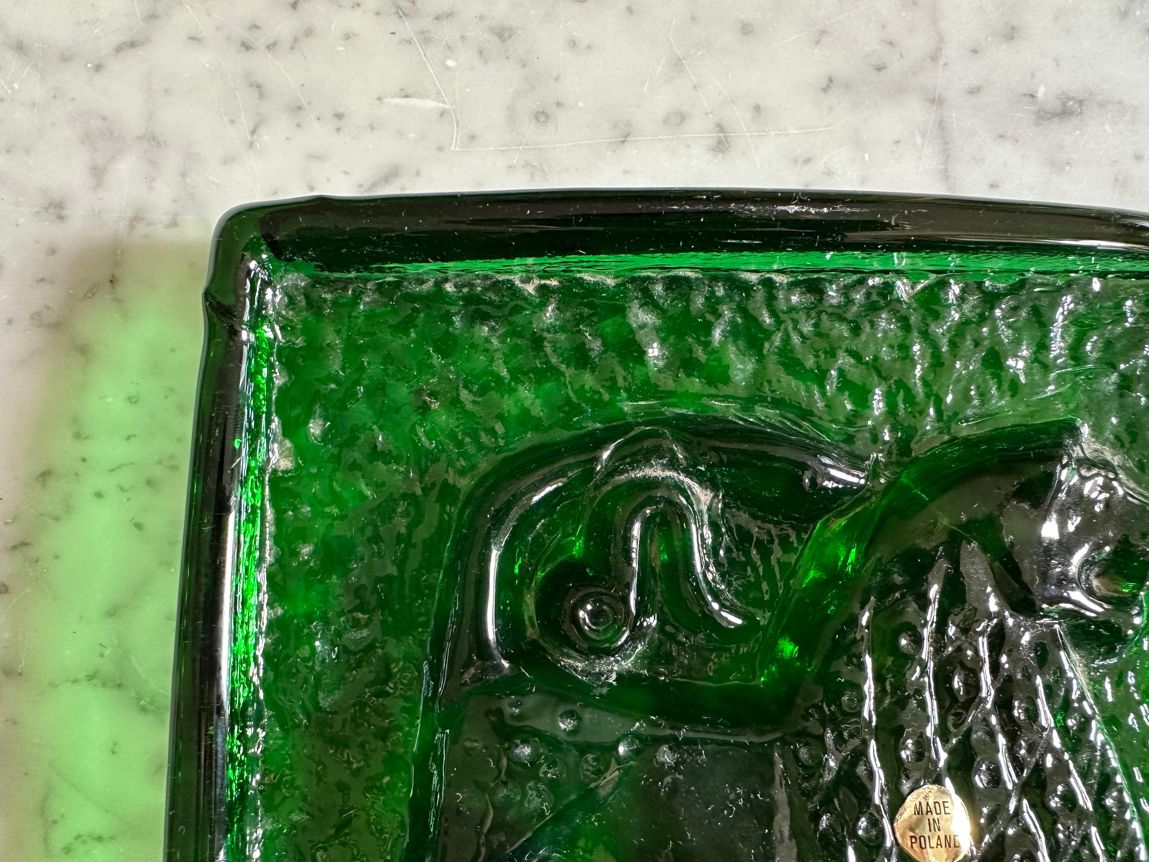 Mid-Century Polish Glass Zodiac Block – Lion In Good Condition For Sale In Hamburg, DE