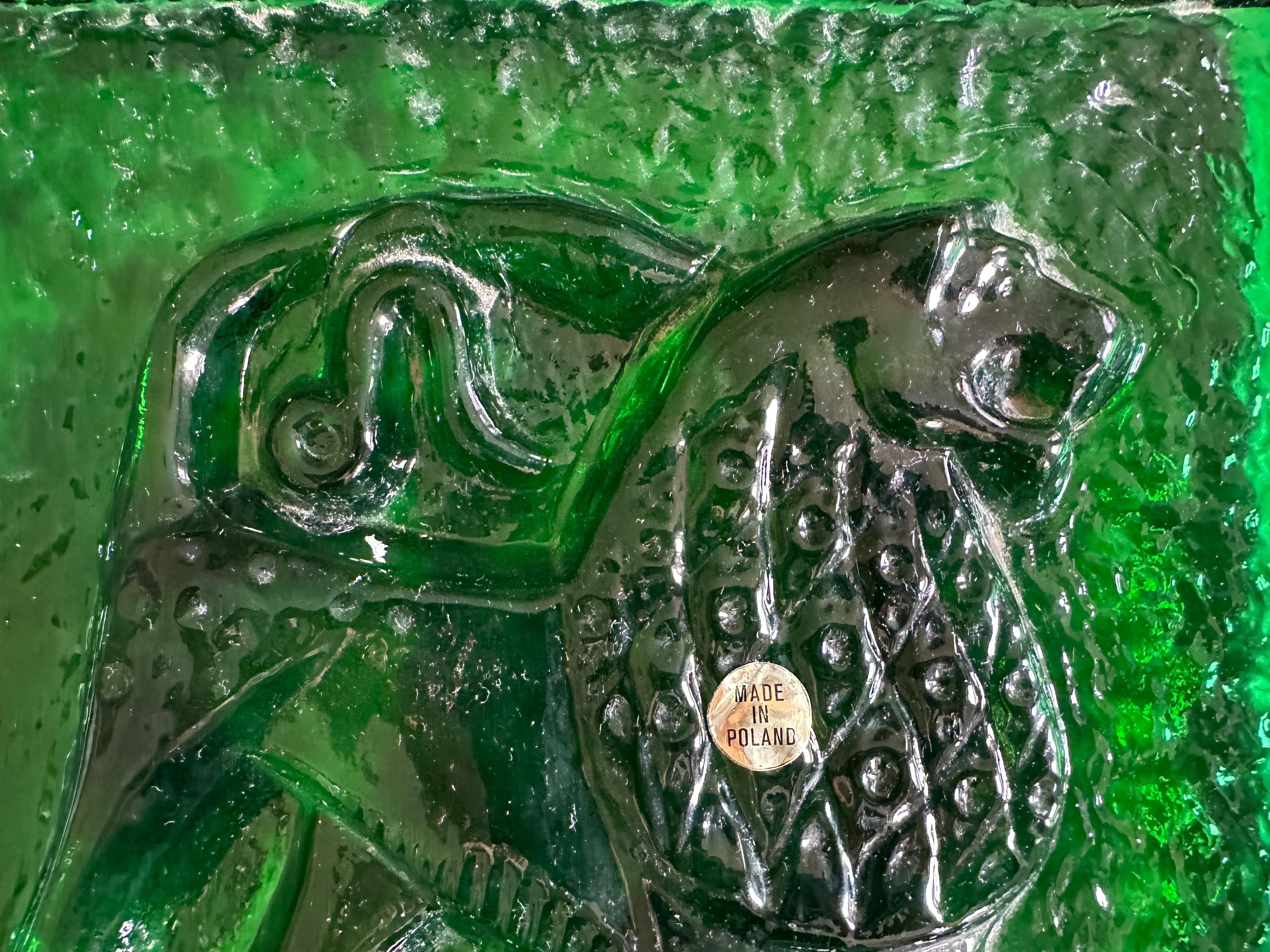 Mid-20th Century Mid-Century Polish Glass Zodiac Block – Lion For Sale