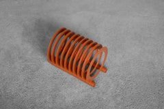 Mid-Century Polish Modern Orange Plastic Vinyl Record Holder