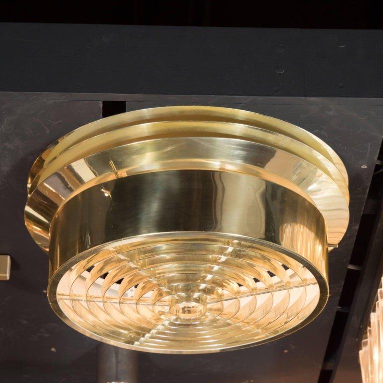 Lampadario a incasso in ottone lucido del metà del secolo scorso di Hans-Agne Jakobsson In condizioni ottime in vendita a New York, NY