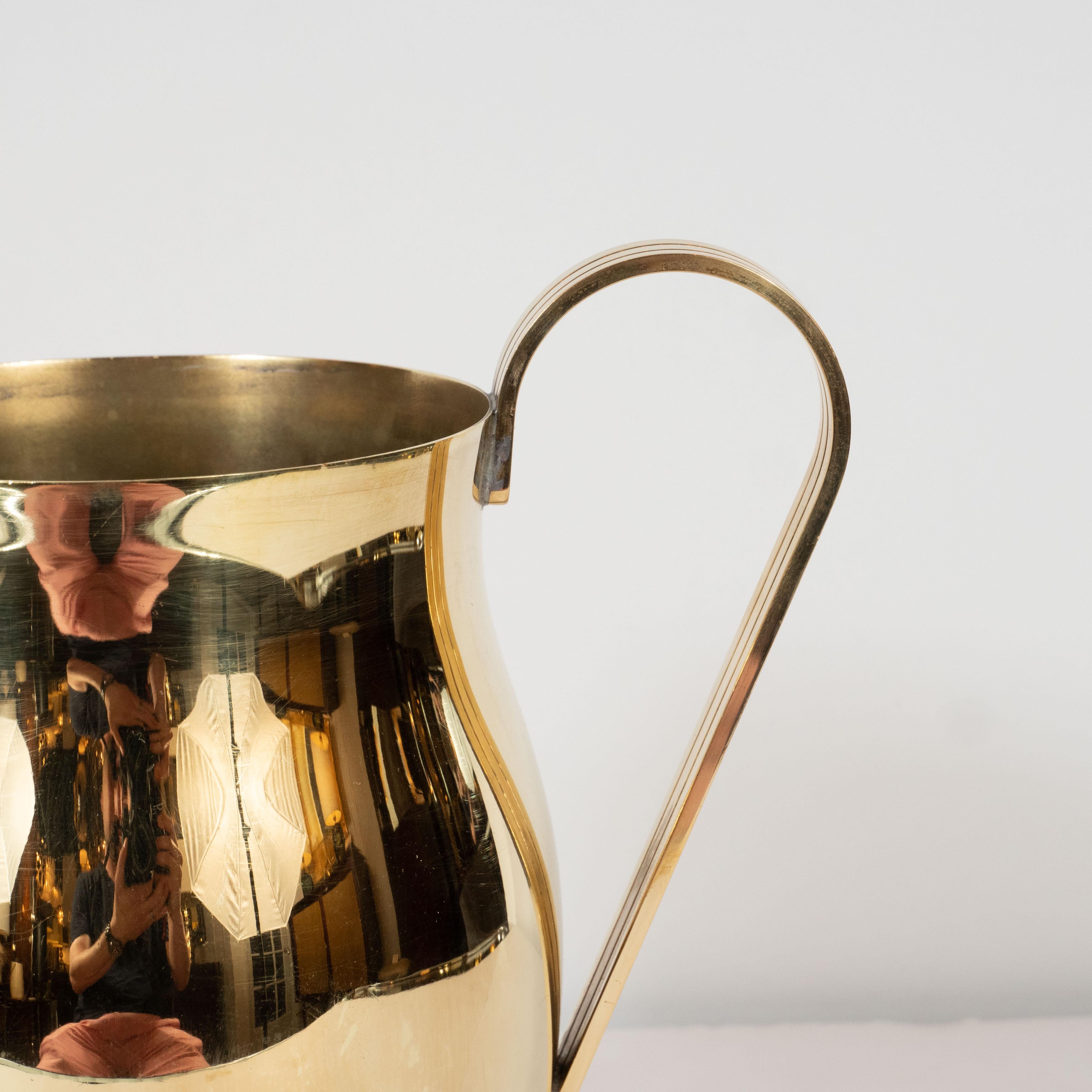 Mid-Century Modern Midcentury Polished Brass Pitcher by Tommi Parzinger for Dorlyn Silversmiths