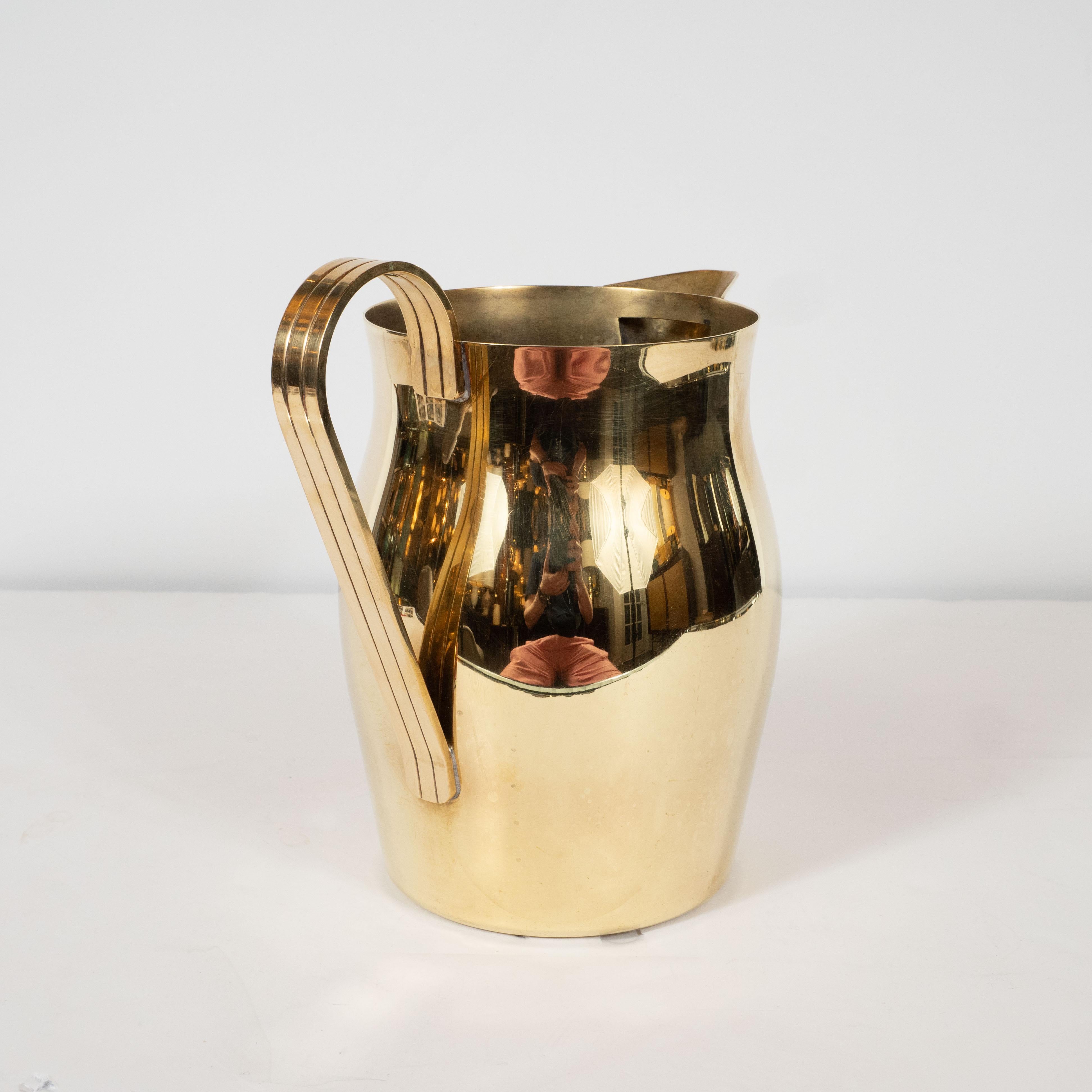 Midcentury Polished Brass Pitcher by Tommi Parzinger for Dorlyn Silversmiths 1