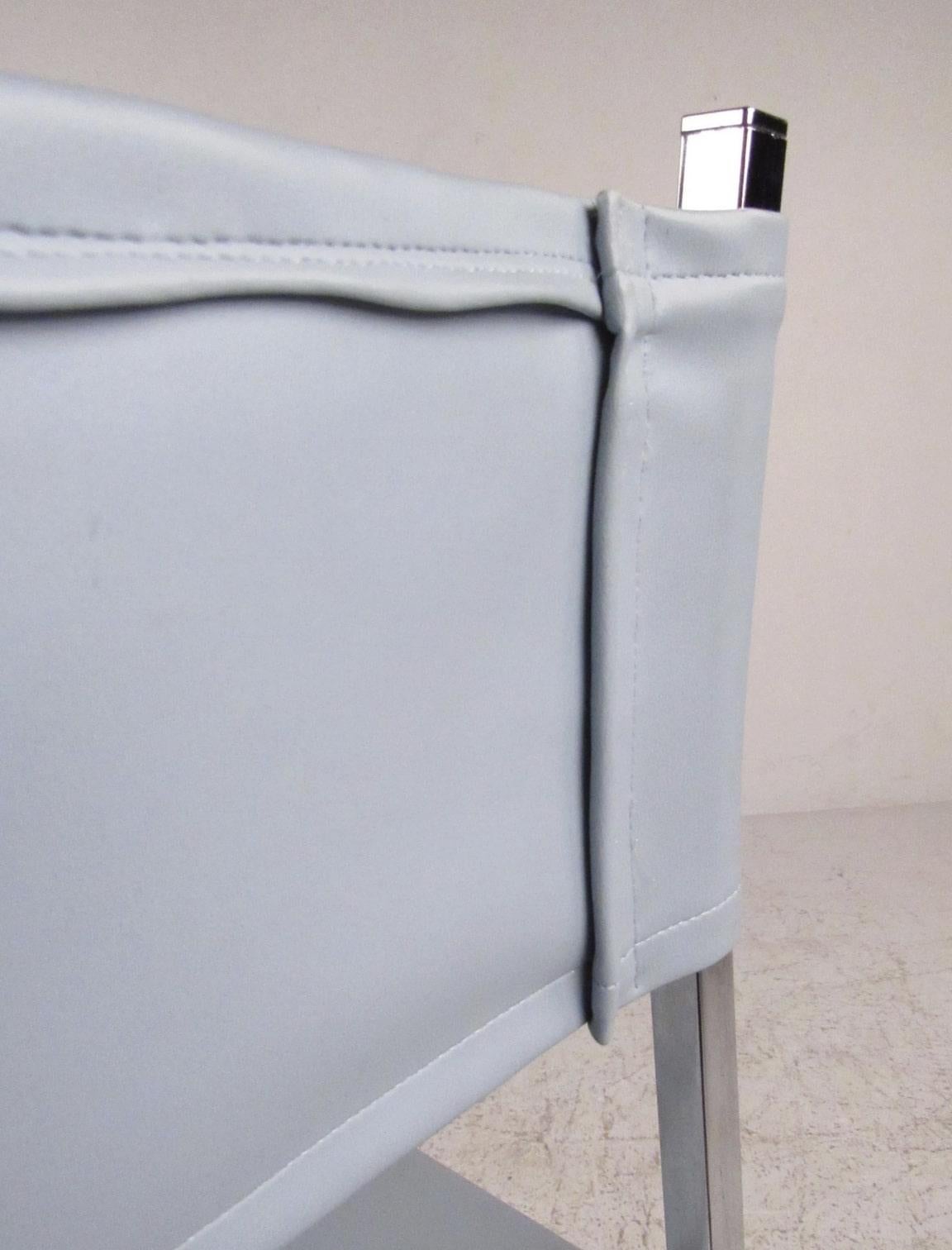 Mid-Century Polished Chrome Directors Chairs For Sale 2