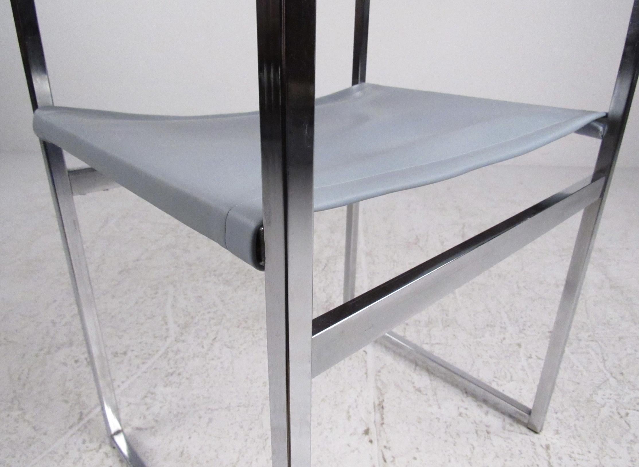 Mid-Century Polished Chrome Directors Chairs For Sale 3