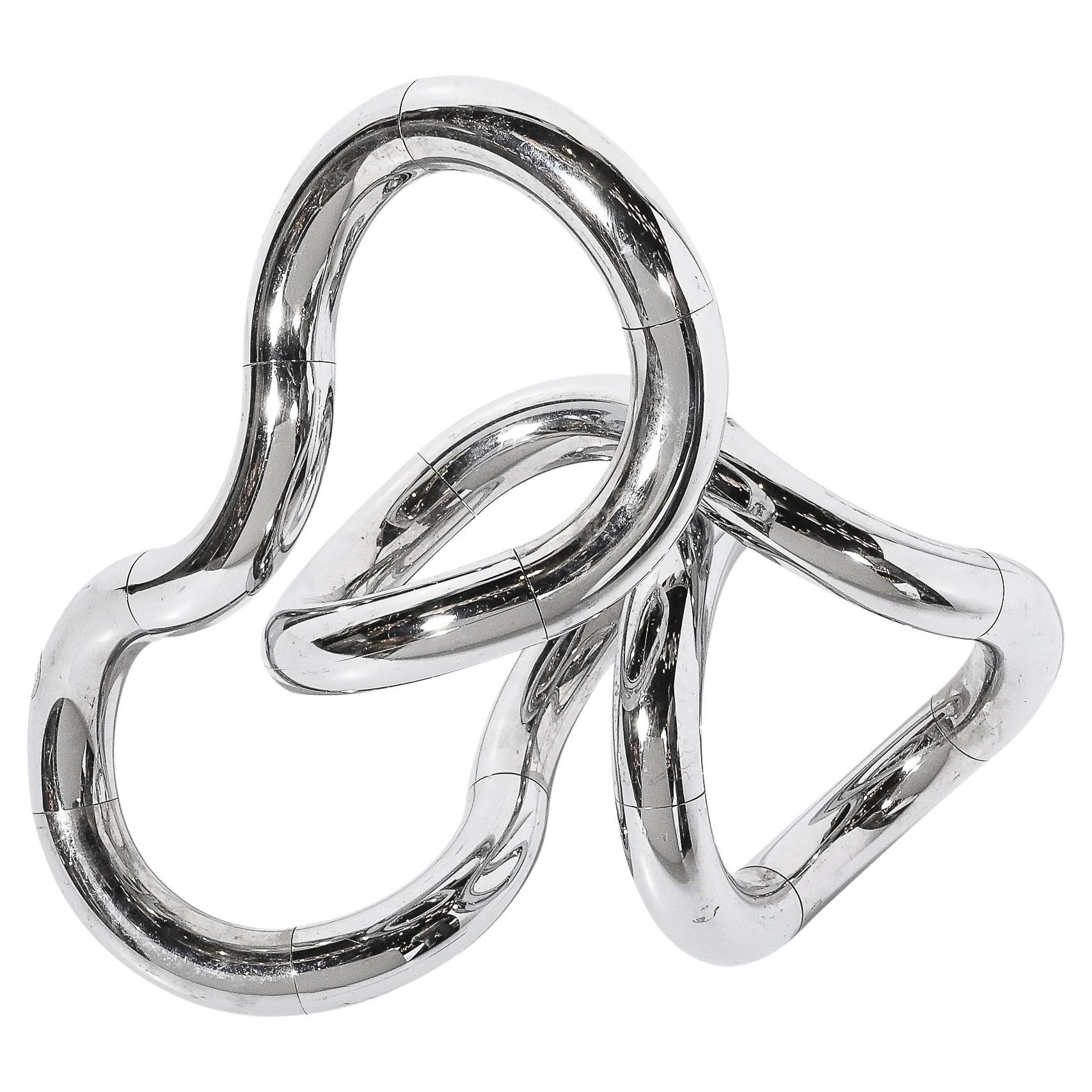 Mid-Century Polished Chrome Kinetic "Tangle" Sculpture by Richard X Zawitz