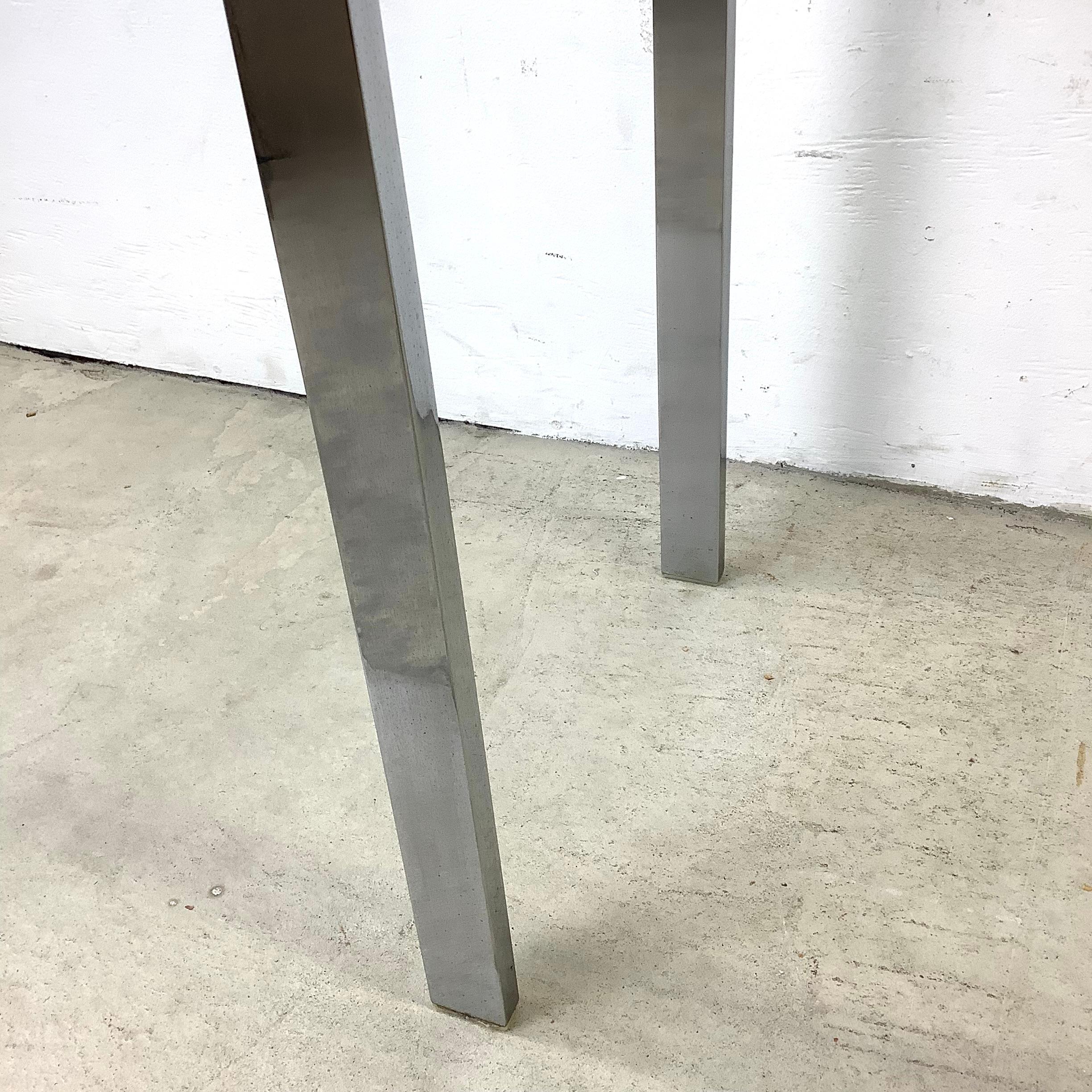 Mid-Century Polished Flat Steel Console Table after Milo Baughman 5