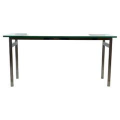Mid-Century Polished Flat Steel Console Table after Milo Baughman