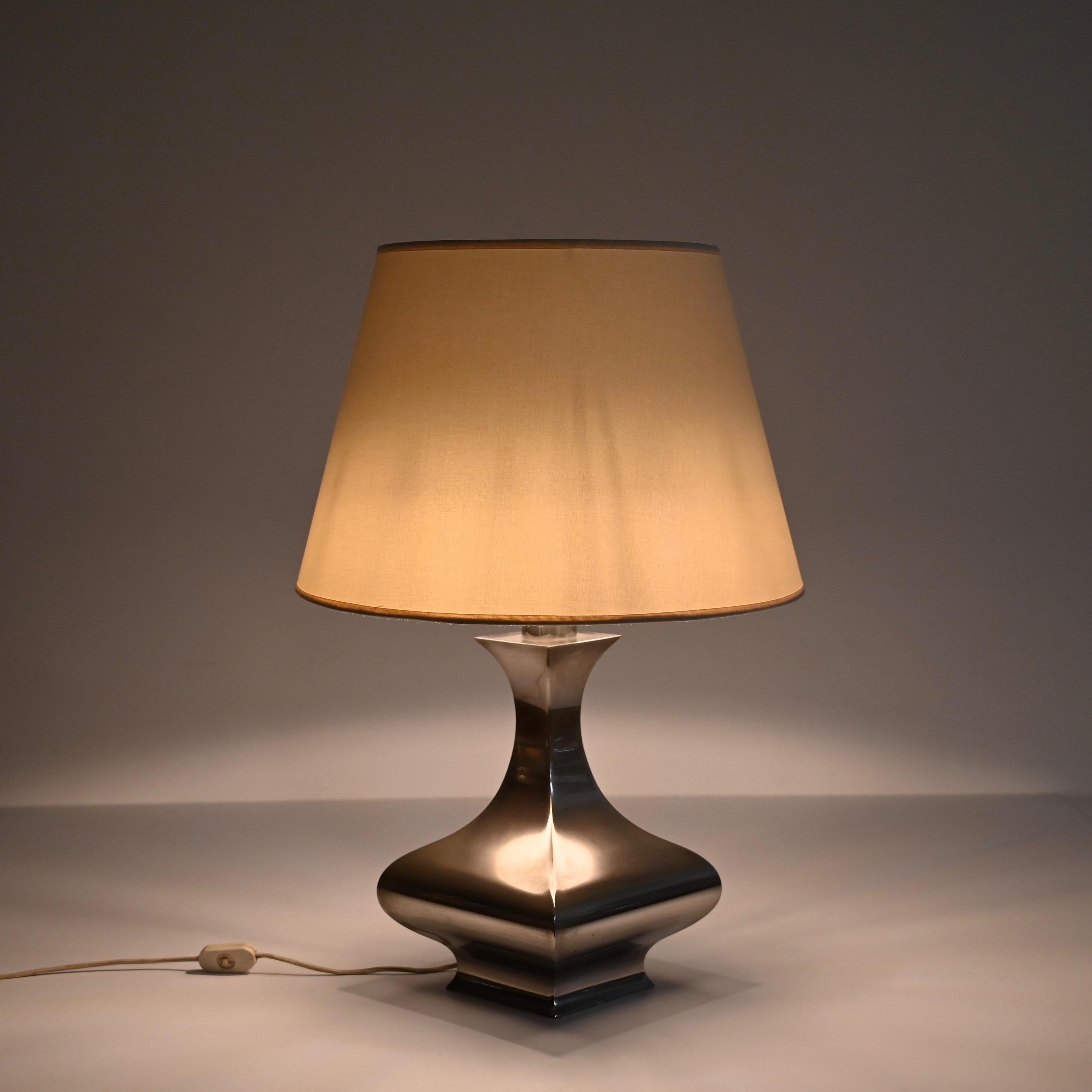 Late 20th Century Mid-Century Polished Stainless Steel Table Lamp by Maria Pergay, France 1970s