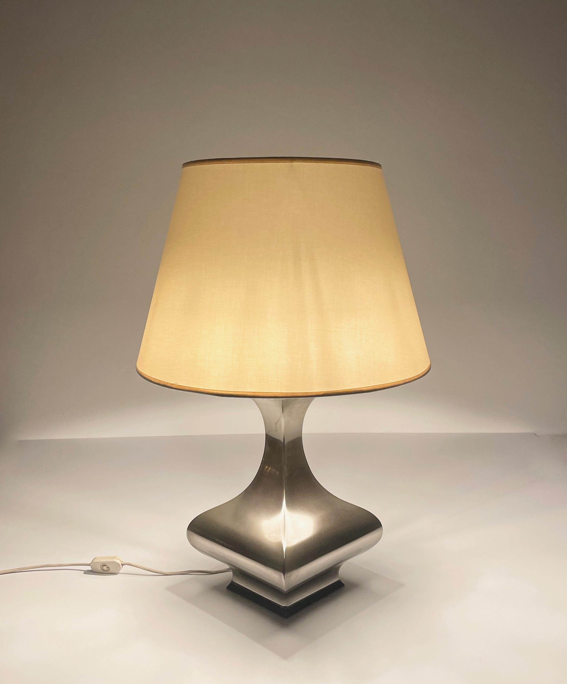 Mid-Century Polished Stainless Steel Table Lamp by Maria Pergay, France 1970s 1