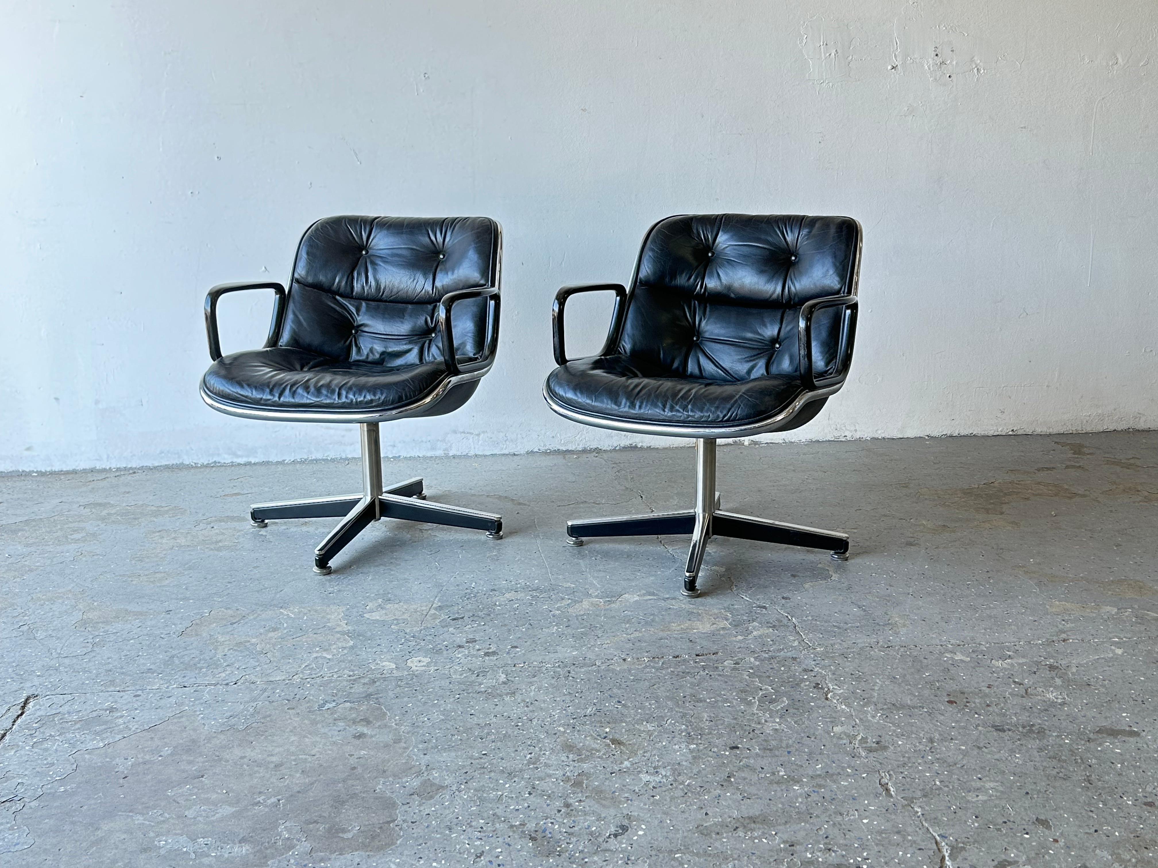 Midcentury Pollock Executive Chair / Knoll, Leather and Chrome 6