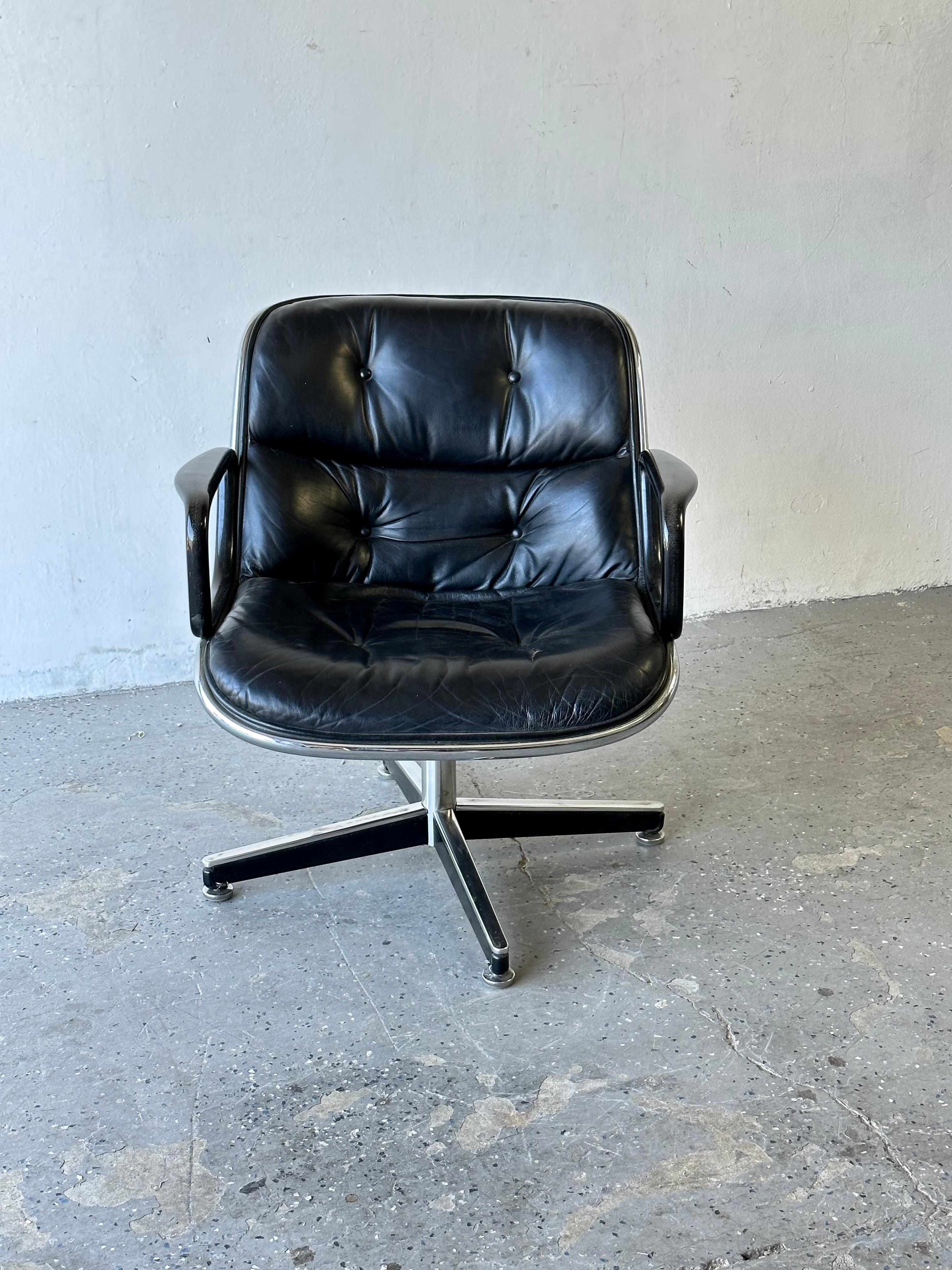 Midcentury Pollock Executive Chair / Knoll, Leather and Chrome 2